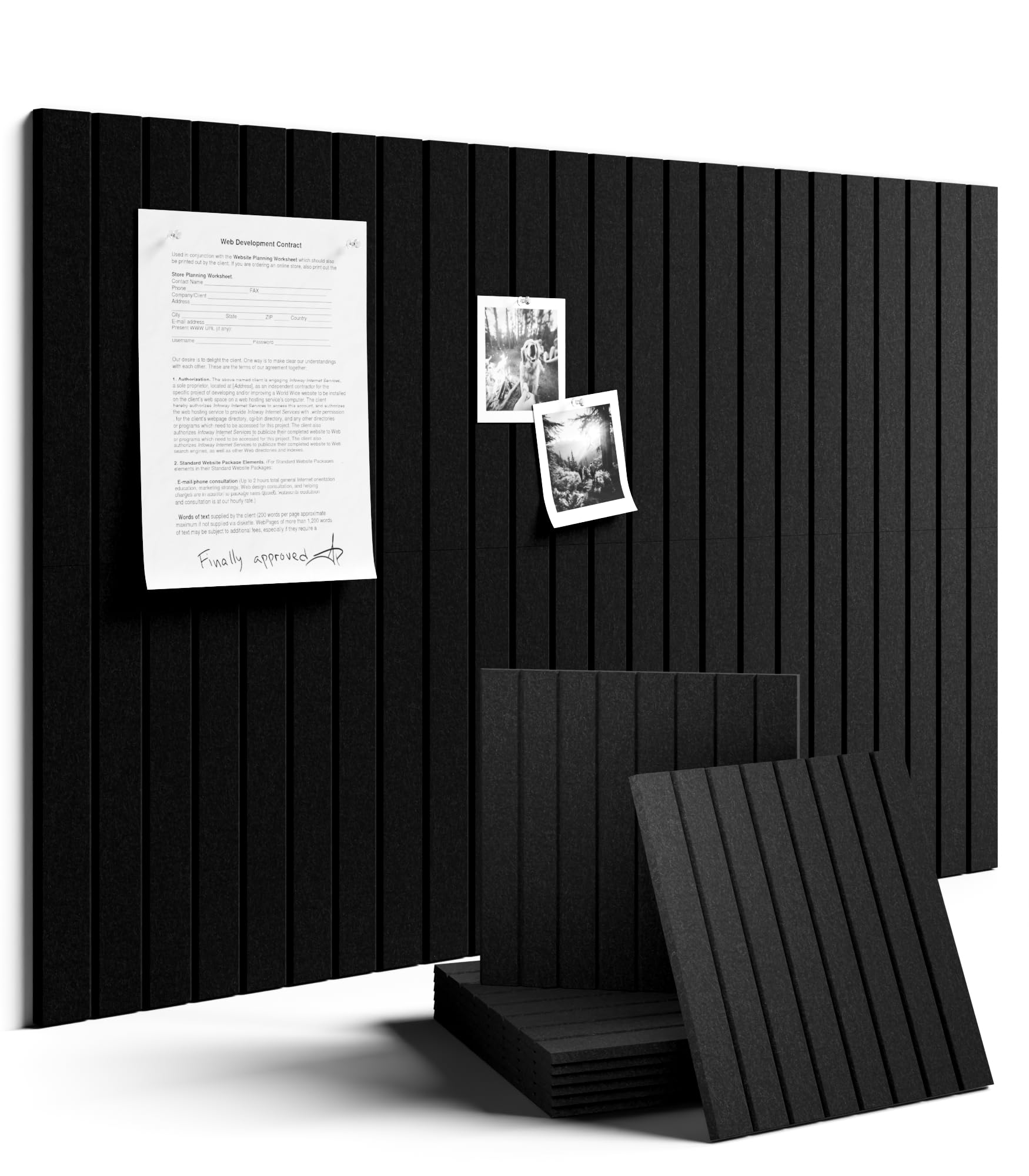 Fluxynara 48" x 36" Large Felt Bulletin Board, Oatmeal