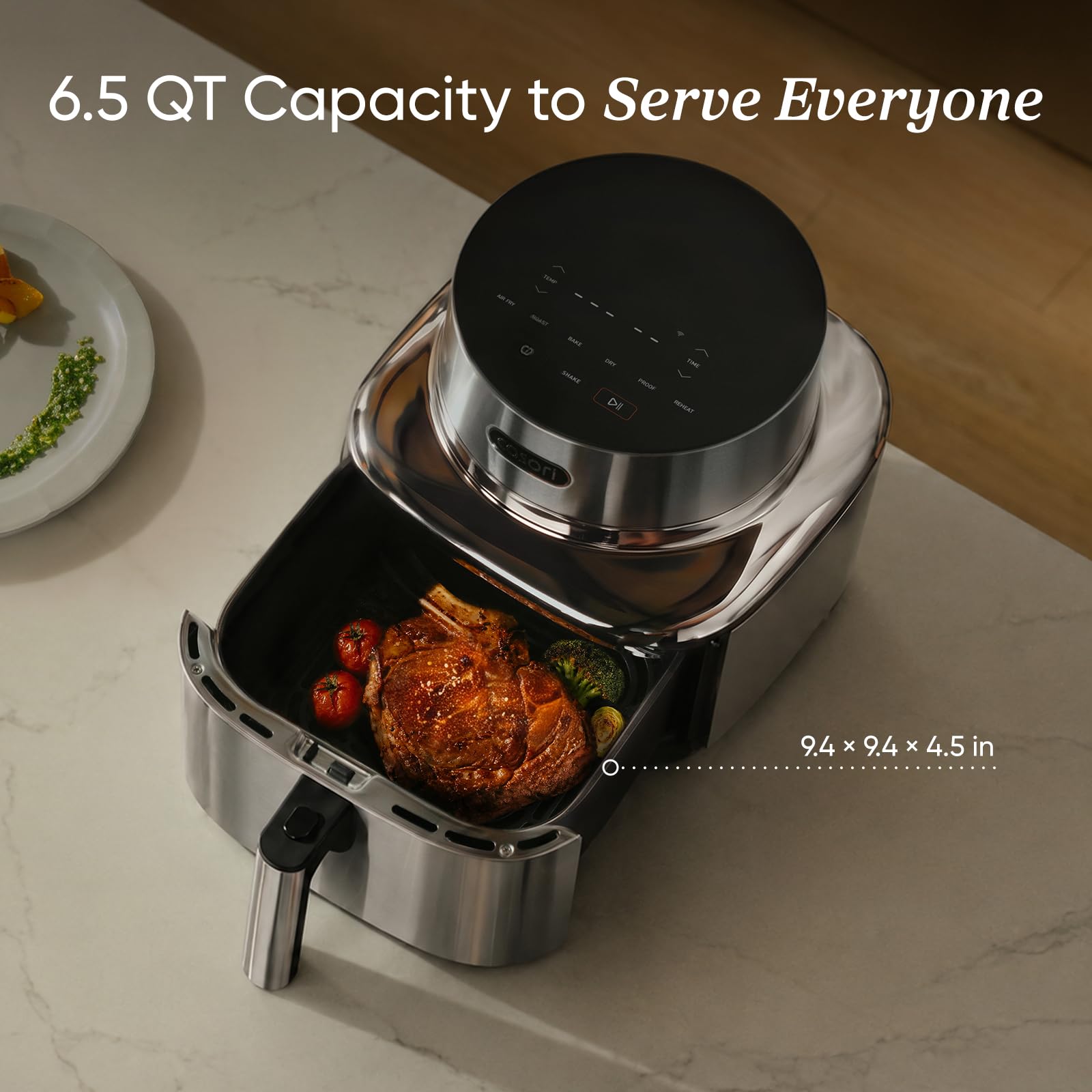 Cosori TurboBlaze Smart Air Fryer 6 Qt, Shake Reminders, 9-in-1, Cream
