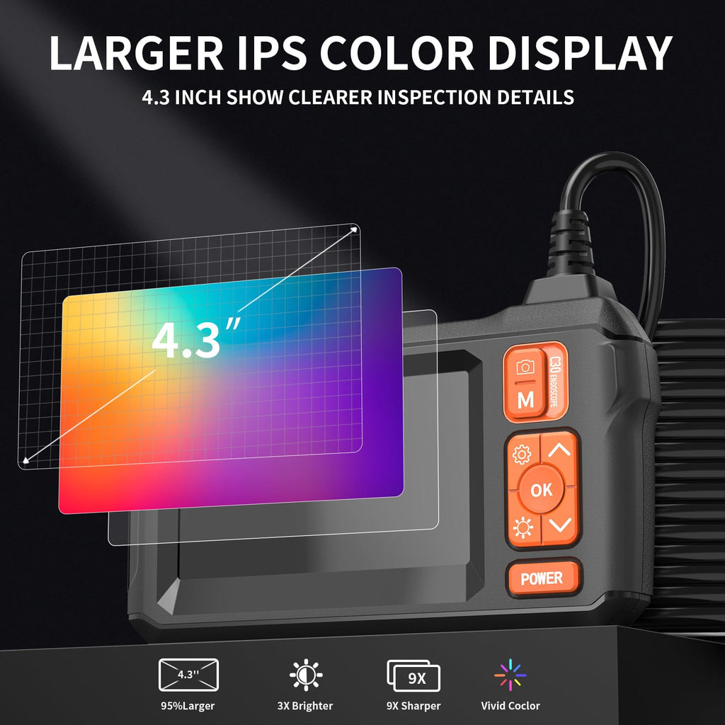 Daxiongmao Endoscope Camera with Light, 1080P HD Borescope