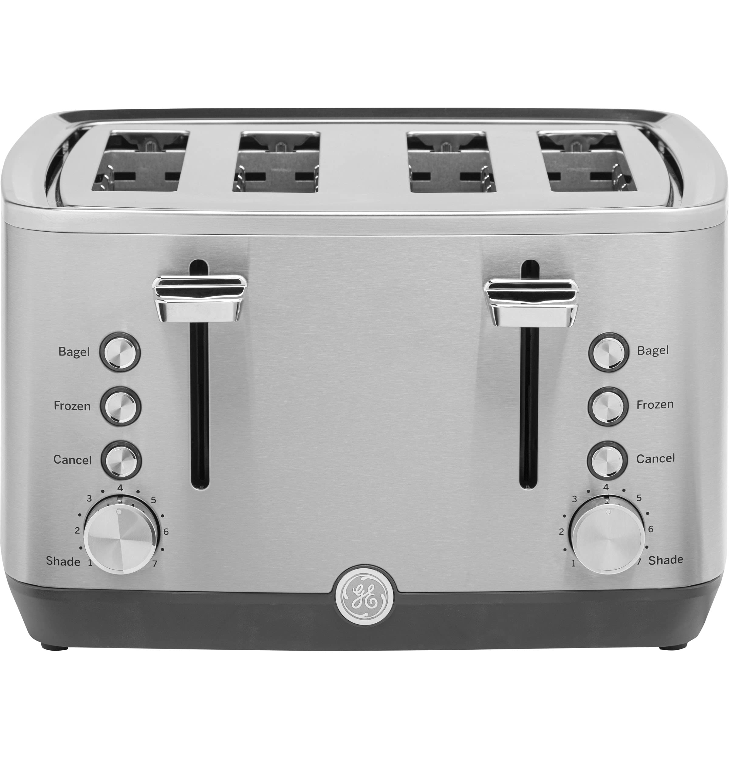 GE 4 Slice Toaster | Extra Wide Slots for Bagels, Breads, Waffles & More | 7 Shade Options | Countertop Kitchen Essentials | 1500 watt, White