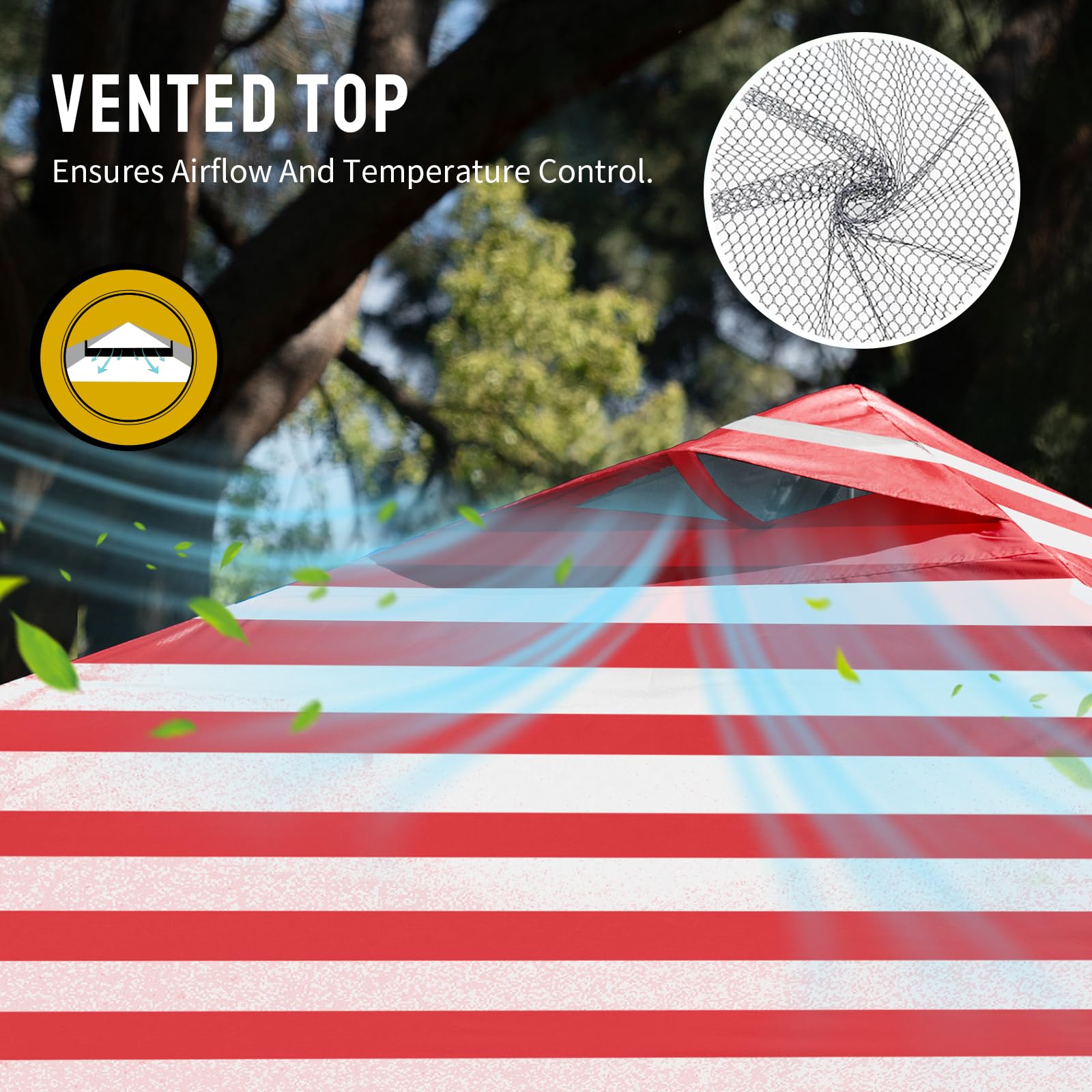 CROWN SHADES 8x8 Pop Up Canopy Tent with One Push Setup, Grid White