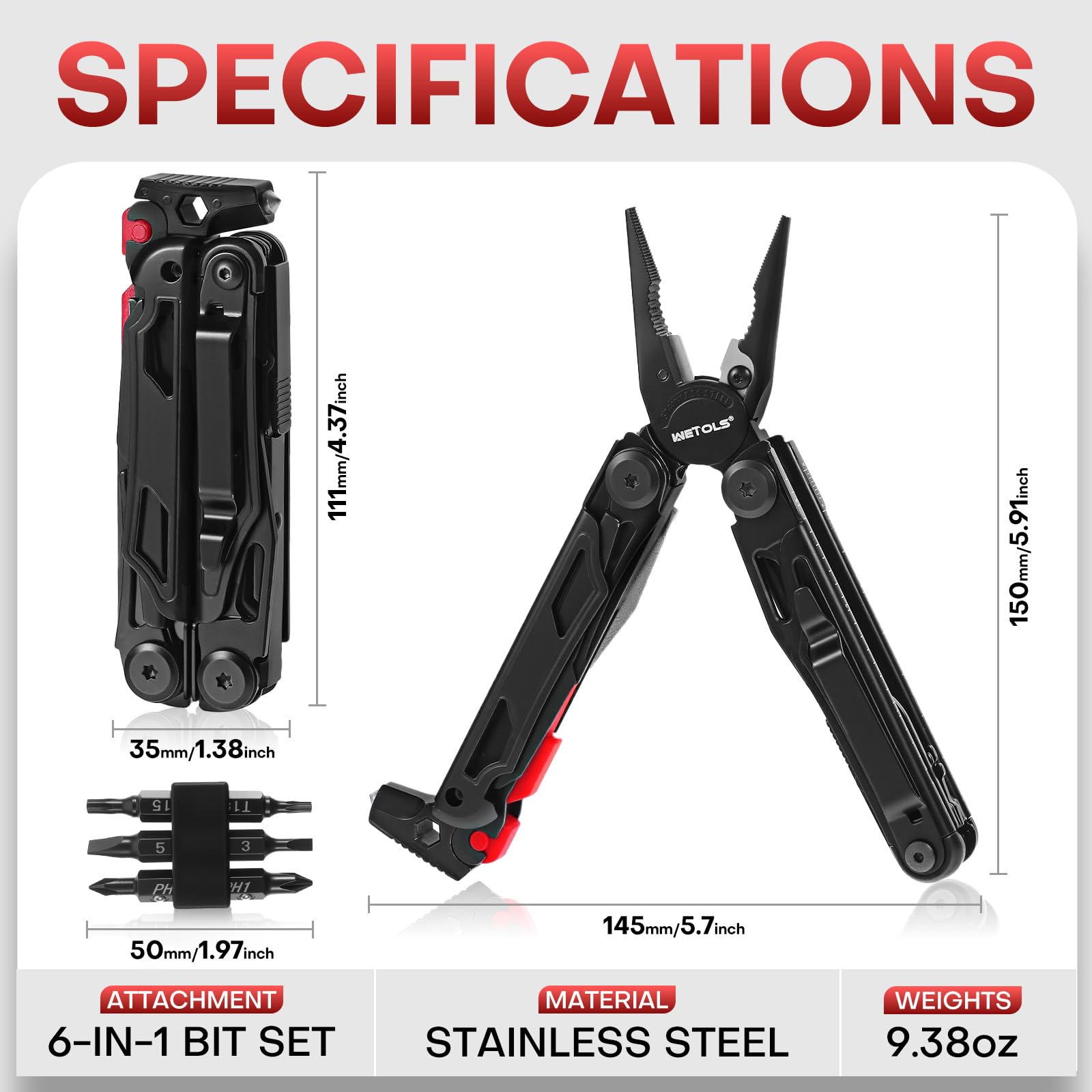 Multitool with Pocket Knife, Birthday Gifts for Men Women Mom Dad