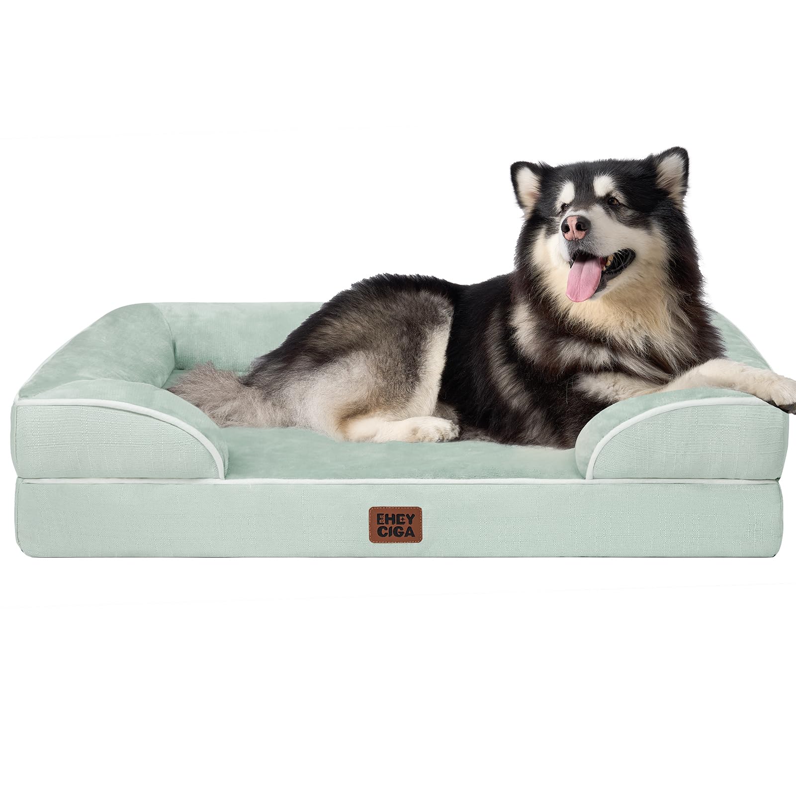 EHEYCIGA Orthopedic Dog Beds Large Sized Dog, Waterproof Memory Foam Pet Bed with Sides, Non-Slip Bottom Large Pet Bed with Washable Removable Cover, Grey