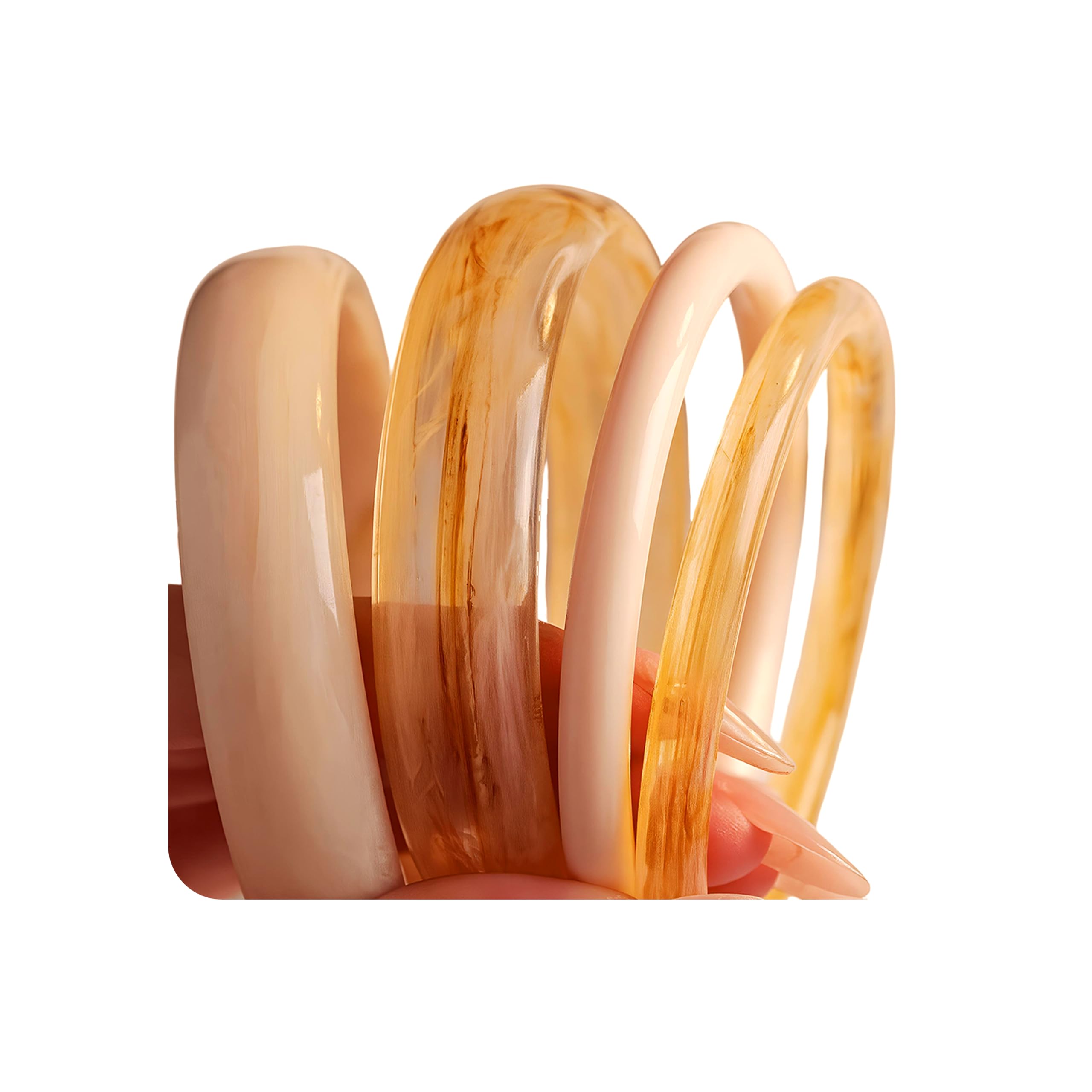 ÌF ME Acrylic Bangles Bracelets for Women, Irregular Acrylic Resin Chunky Bracelets Geometric Fashions Thick Statement bangle Set