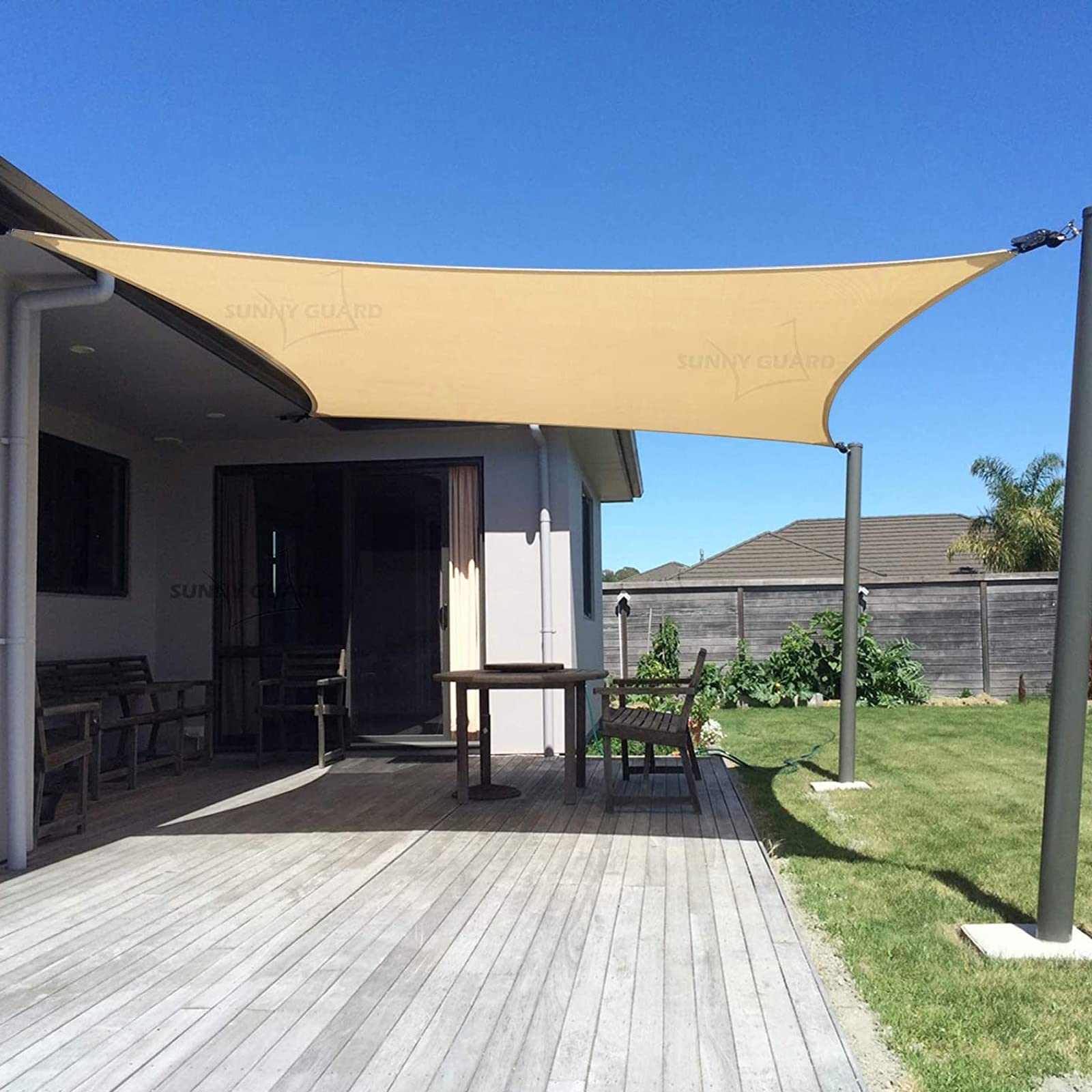 SUNNY GUARD 10' x 13' Rectangle Shade Sail 95% UV Block Outdoor Canopy