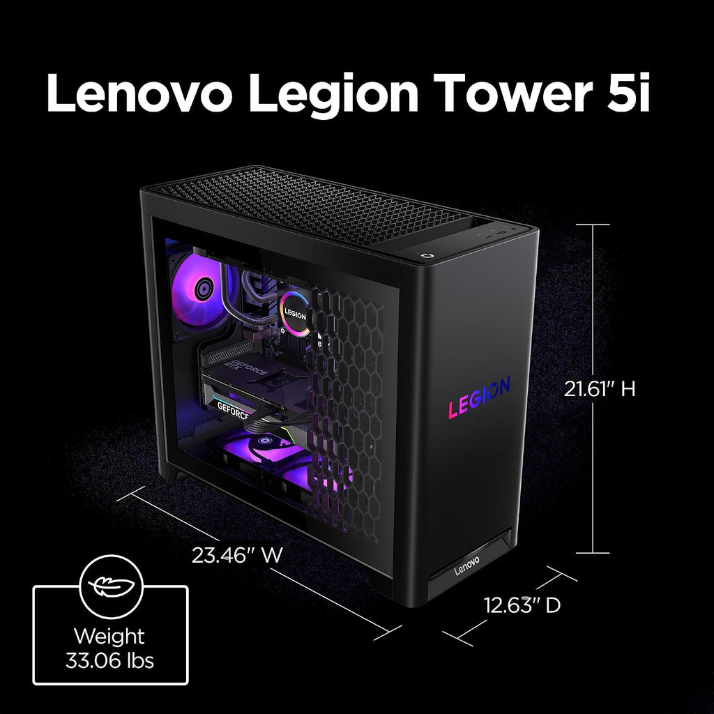 Lenovo Legion Tower 5i – AI-Powered Gaming PC - Intel® Core Ultra 7 265F Processor – NVIDIA® GeForce RTX™ 5070 Ti Graphics – 32 GB Memory – 1 TB Storage – 3 Months of PC GamePass