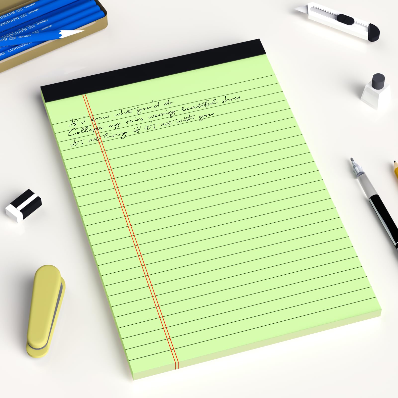 5pcs Small Note Pads 5x8 Notebook College Ruled Legal Pads Color Notepads 5 Pack Study Back Writing Pads 5 x 8 Perforated Narrow Ruled Pads of Paper for School & Office Supplies 30 Sheets/Pack