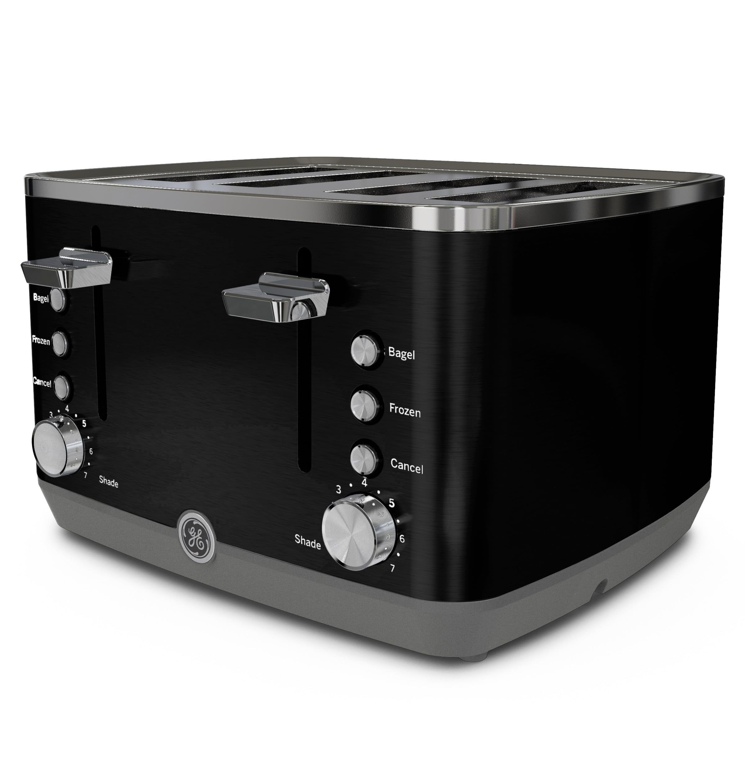 GE 4 Slice Toaster | Extra Wide Slots for Bagels, Breads, Waffles & More | 7 Shade Options | Countertop Kitchen Essentials | 1500 watt, White