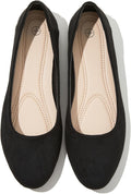 Shupua Flats for Women Round Toe Black Ballet Flats Dressy Work Shoes