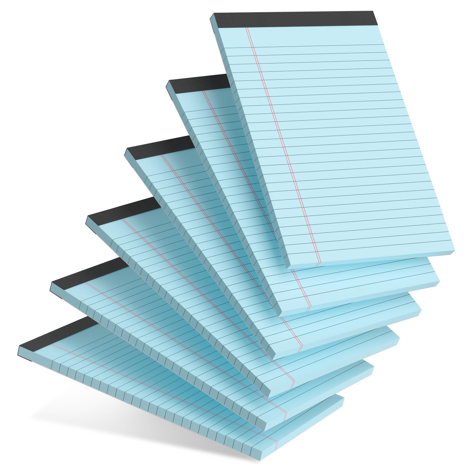 5pcs Small Note Pads 5x8 Notebook College Ruled Legal Pads Color Notepads 5 Pack Study Back Writing Pads 5 x 8 Perforated Narrow Ruled Pads of Paper for School & Office Supplies 30 Sheets/Pack