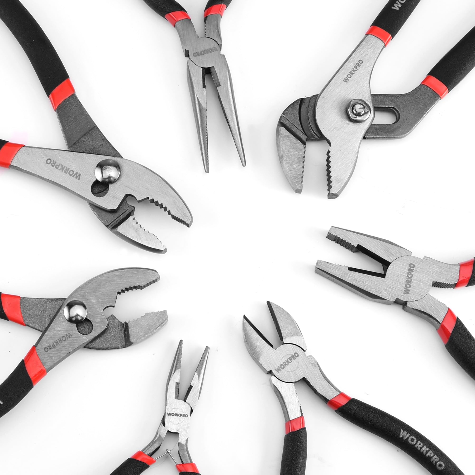 WORKPRO 7-Piece Pliers Set, Pliers Tool Set with Comfort Grip, Blue
