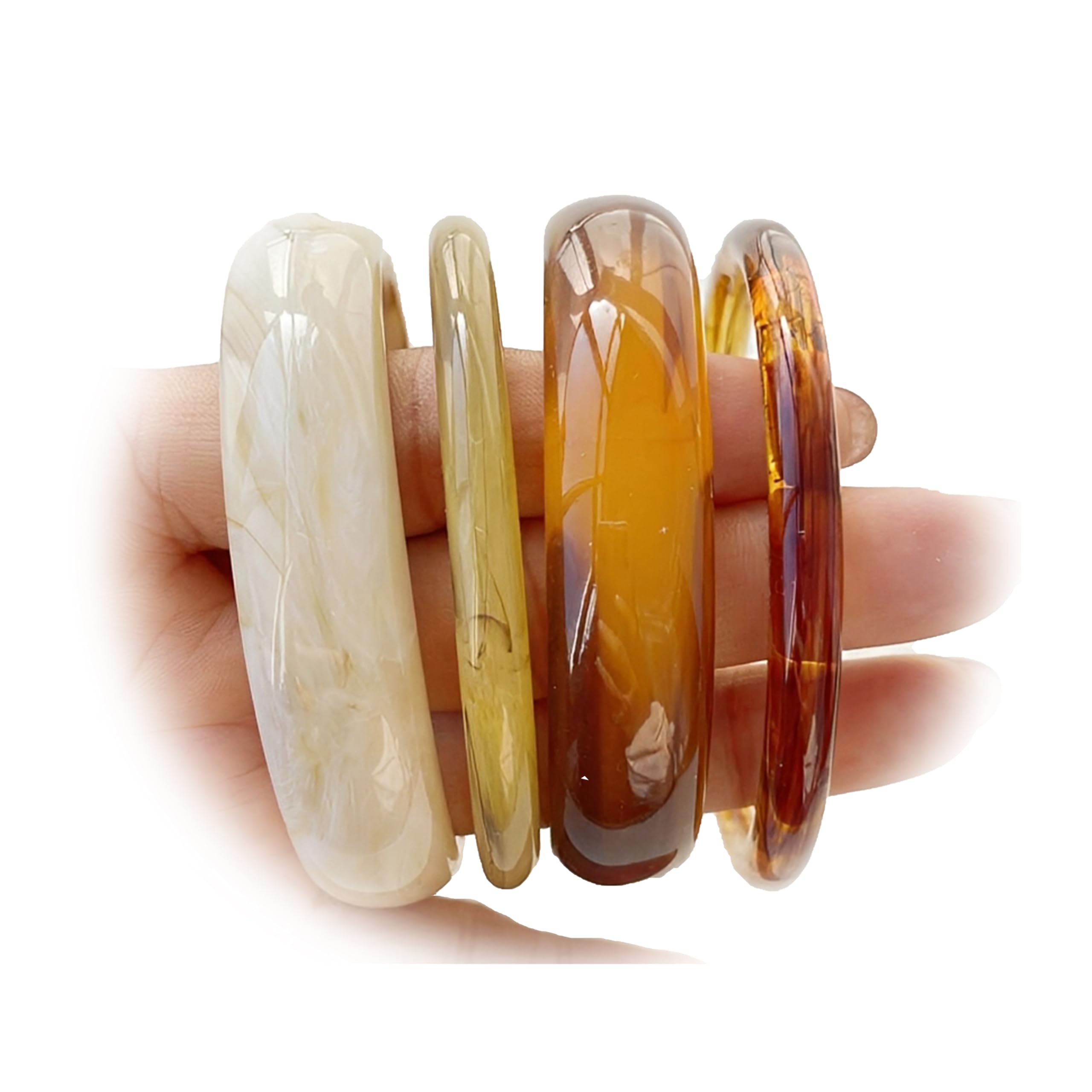 ÌF ME Acrylic Bangles Bracelets for Women, Irregular Acrylic Resin Chunky Bracelets Geometric Fashions Thick Statement bangle Set