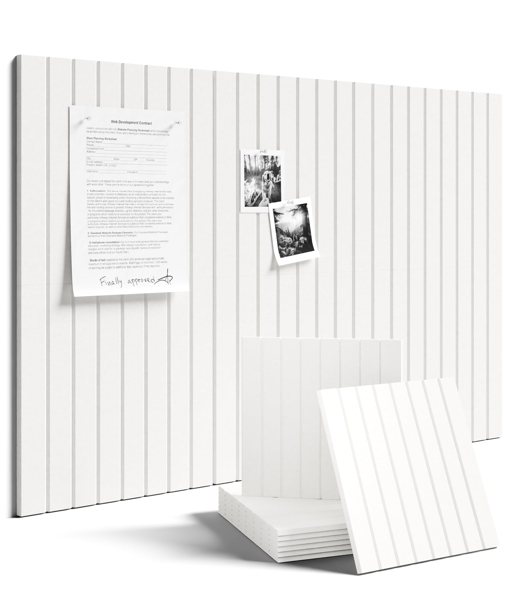 Fluxynara 48" x 36" Large Felt Bulletin Board, Oatmeal