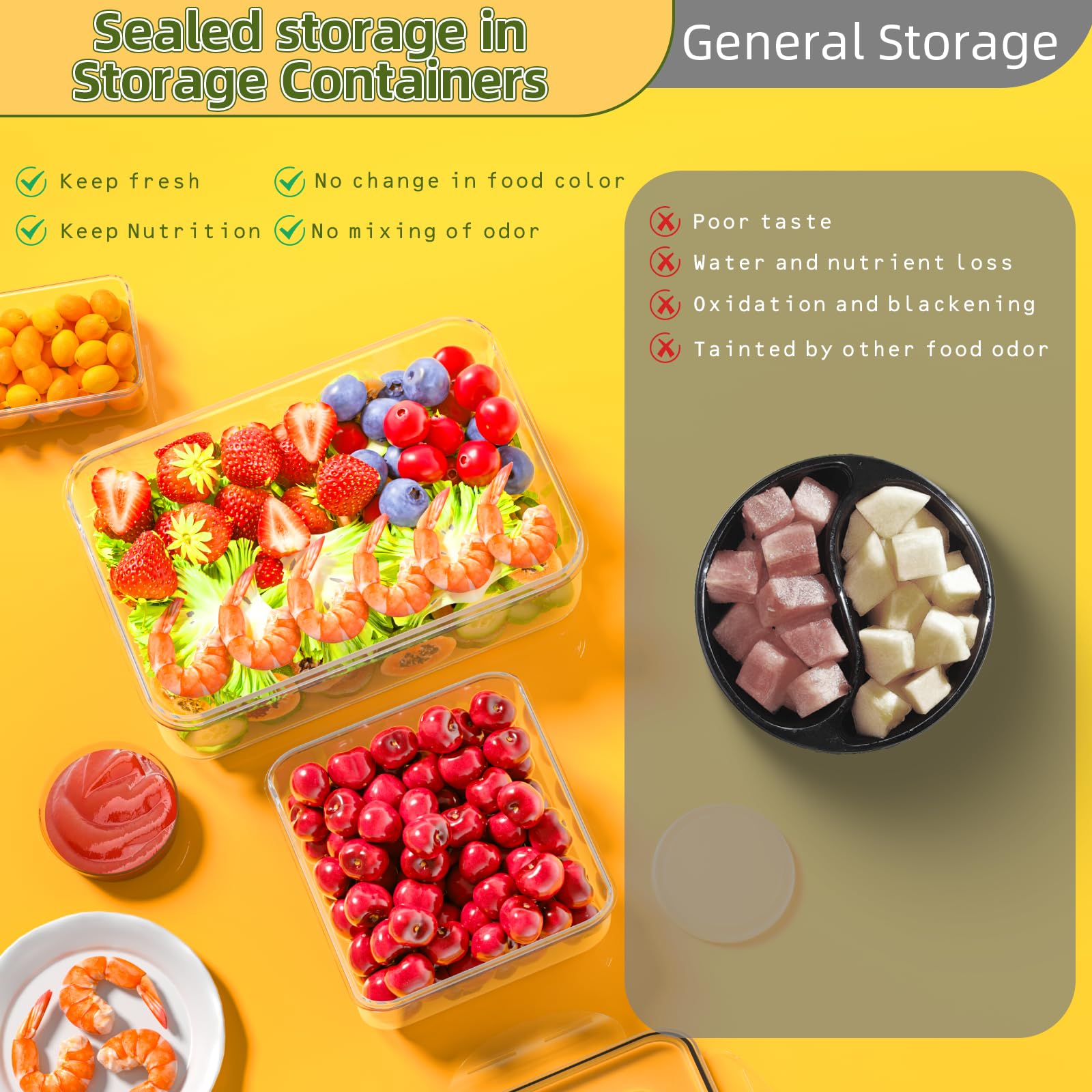 JSCARES 40 PCS Food Storage Containers with Lids Airtight (20 Lids &20 Containers) - Leakproof Meal-Prep Containers for Kitchen Storage Reusable Plastic Microwave/Dishwasher Safe with Labels & Pen