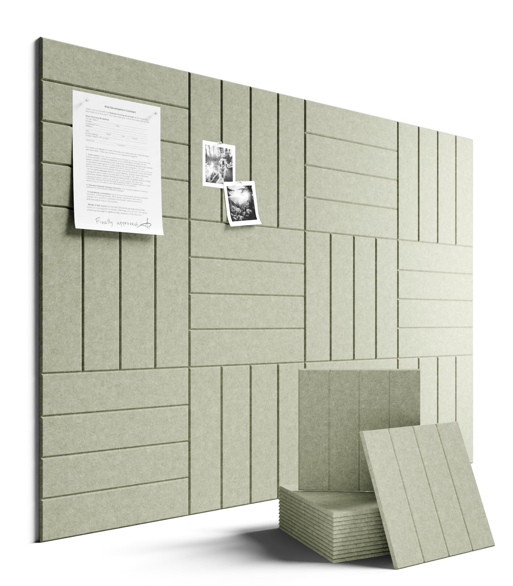 Fluxynara 48" x 36" Large Felt Bulletin Board, Oatmeal
