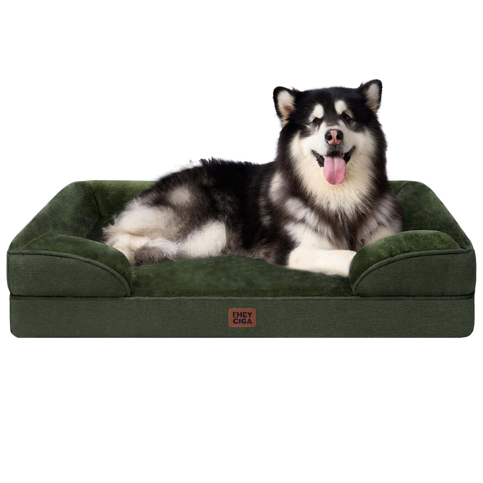 EHEYCIGA Orthopedic Dog Beds Large Sized Dog, Waterproof Memory Foam Pet Bed with Sides, Non-Slip Bottom Large Pet Bed with Washable Removable Cover, Grey