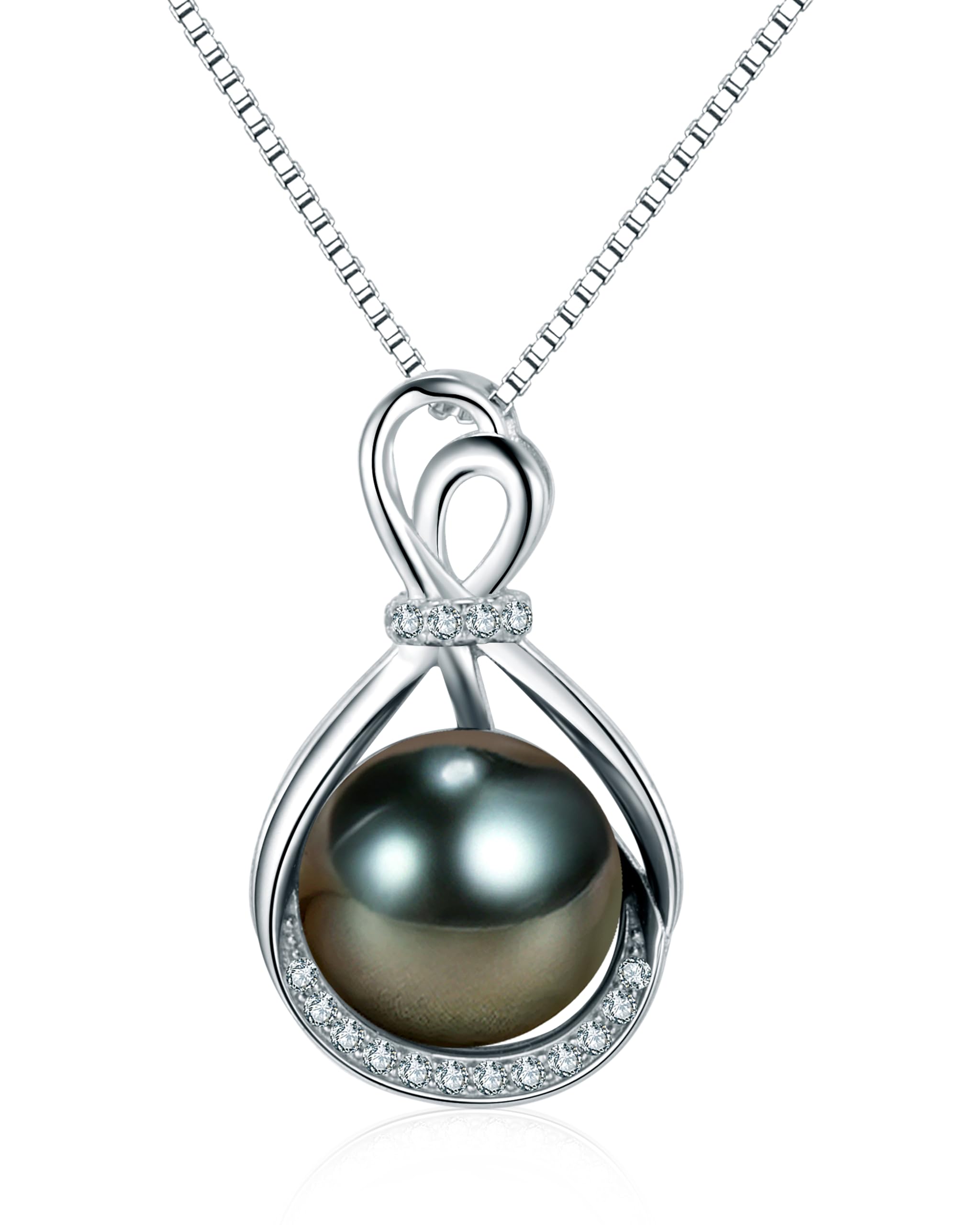 NONNYL Mothers Day Gifts For Wife Women Wedding Anniversary - Real Tahitian-Pearl-Necklace, Birthday Valentines Gifts For Wife Her Mom Christmas - Companion Necklace For Women Luxury Fine Jewelry