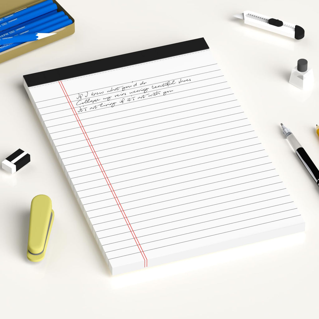 5pcs Small Note Pads 5x8 Notebook College Ruled Legal Pads Color Notepads 5 Pack Study Back Writing Pads 5 x 8 Perforated Narrow Ruled Pads of Paper for School & Office Supplies 30 Sheets/Pack