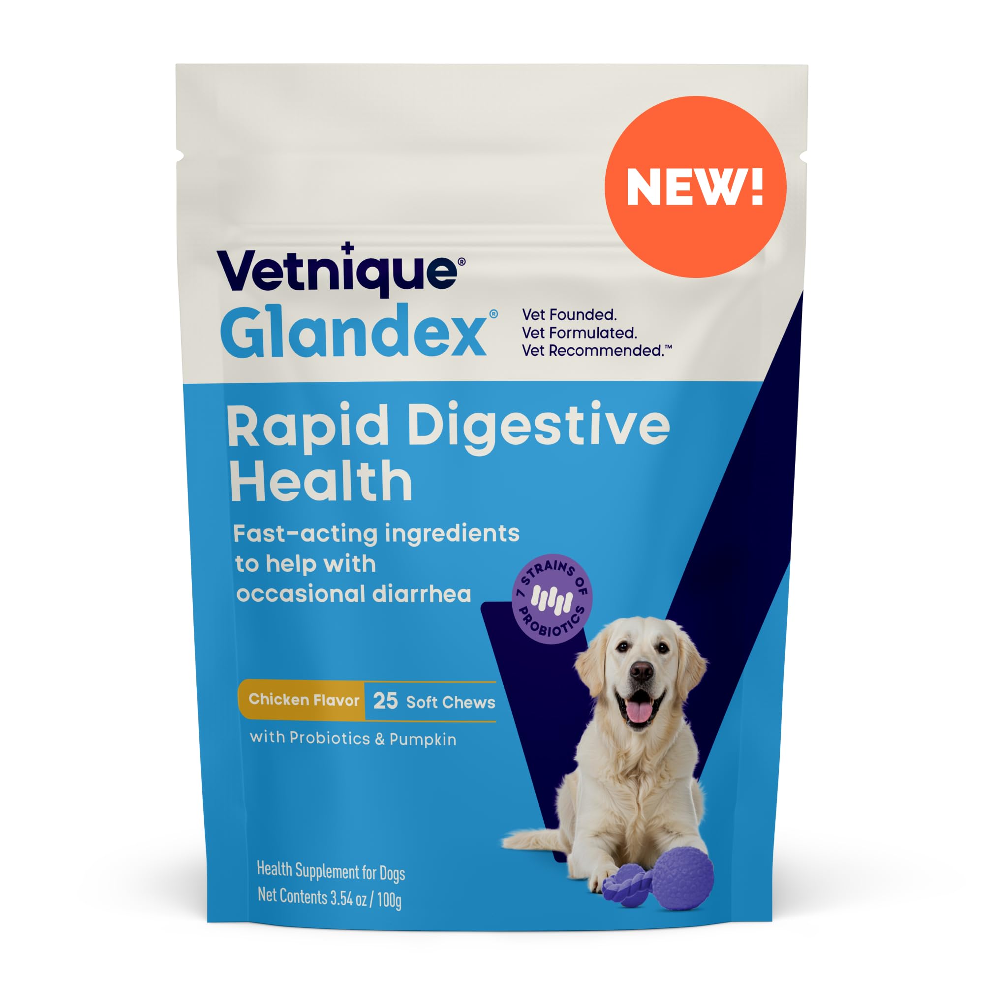 Vetnique Glandex Probiotics for Dogs Chews 30ct, Prebiotics & Enzymes
