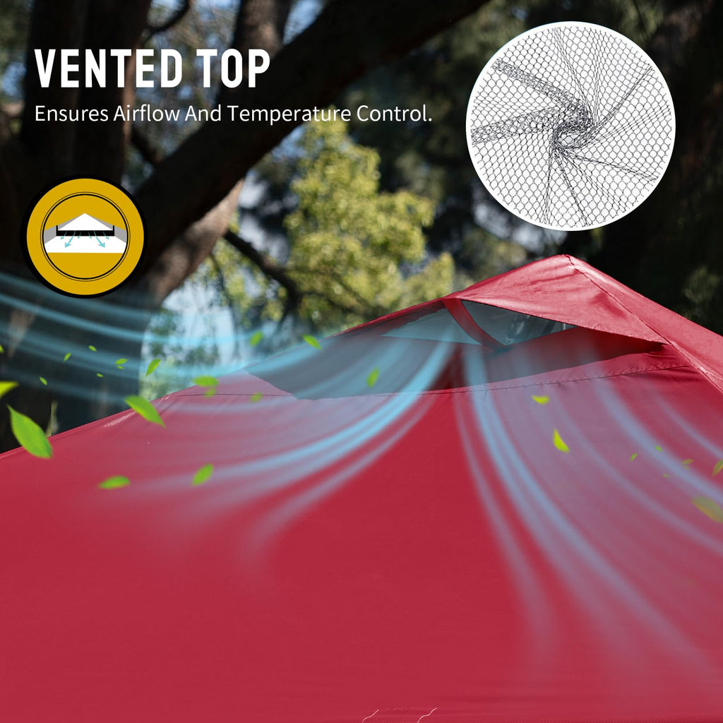 CROWN SHADES 8x8 Pop Up Canopy Tent with One Push Setup, Grid White