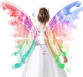 maysida Electric Fairy Wings for Girls, Light Up Moving Butterfly Wings with LED Lights and Music, Toy for Kids as Halloween Valentine Birthday Christmas Party Costume Princess Cosplay Dress Up Gift