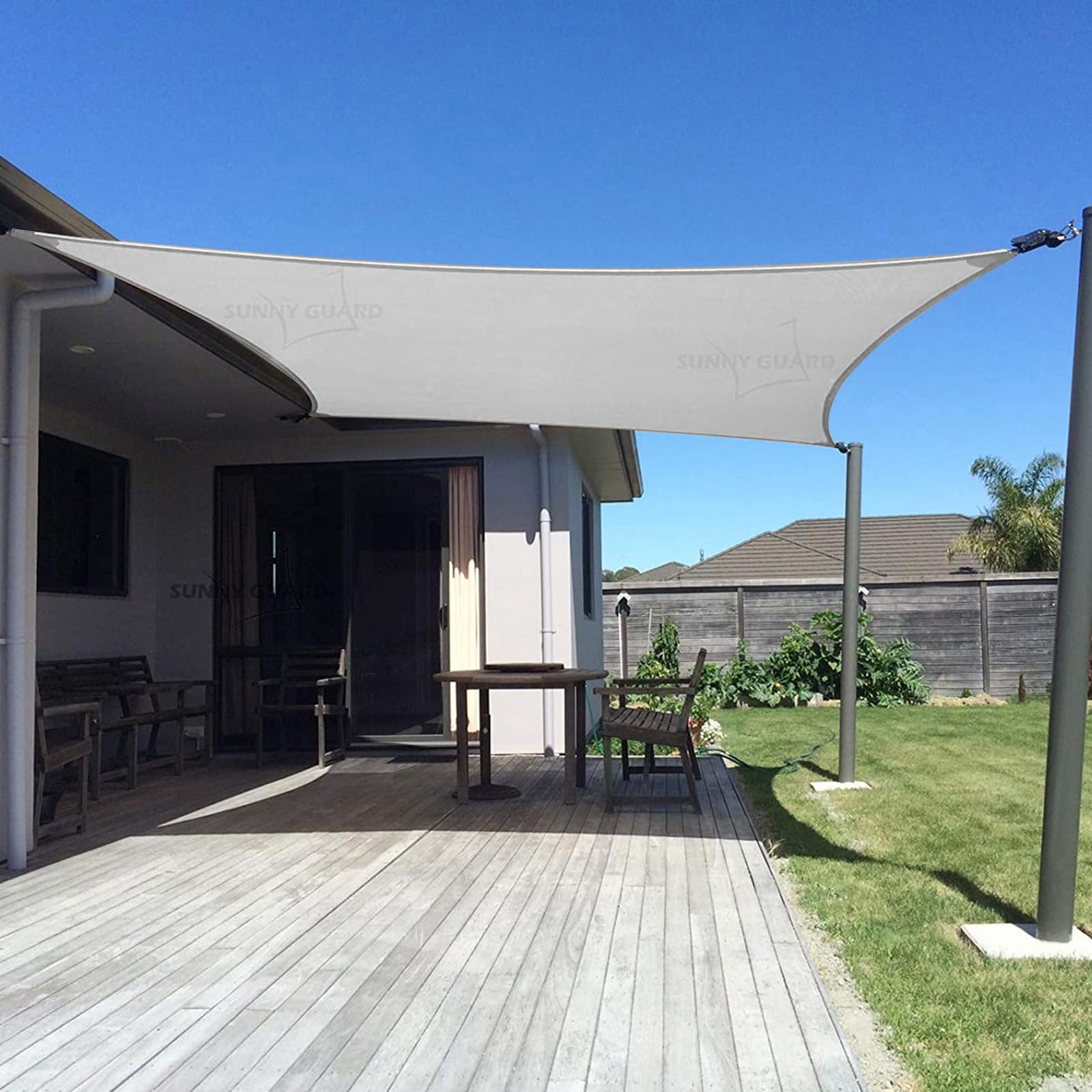 SUNNY GUARD 10' x 13' Rectangle Shade Sail 95% UV Block Outdoor Canopy