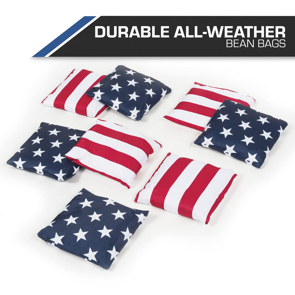 EastPoint Sports Cornhole Game Set Bean Bag Toss MDF - 2' W x 3' L - Built-In Storage, Convenient Carry Handles and 8 Premium Bean Bags