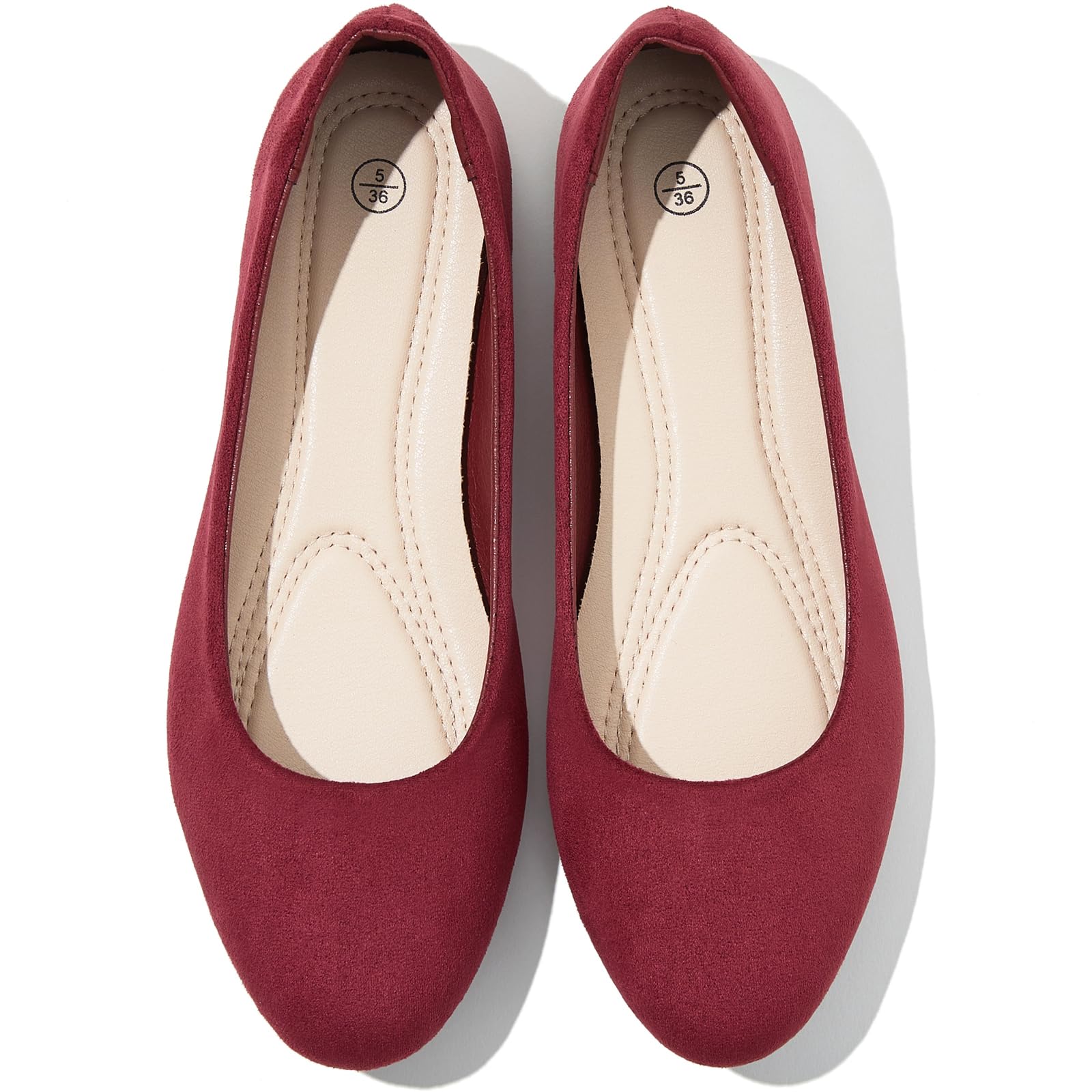Shupua Flats for Women Round Toe Black Ballet Flats Dressy Work Shoes