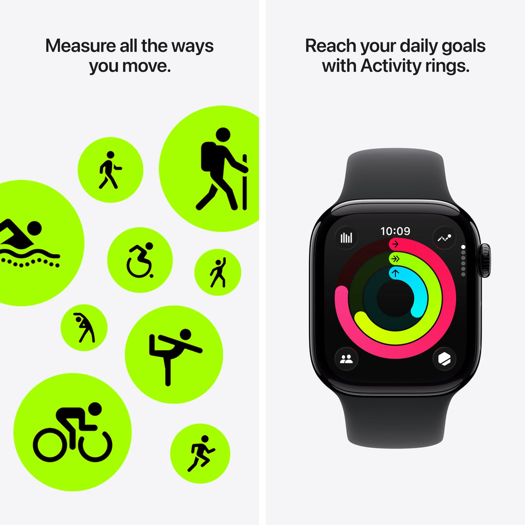 Apple Watch Series 11 [GPS 46mm] Smartwatch with Rose Gold Aluminum Case with Light Blush Sport Band - M/L. Sleep Score, Fitness Tracker, Health Monitoring, Always-On Display, Water Resistant