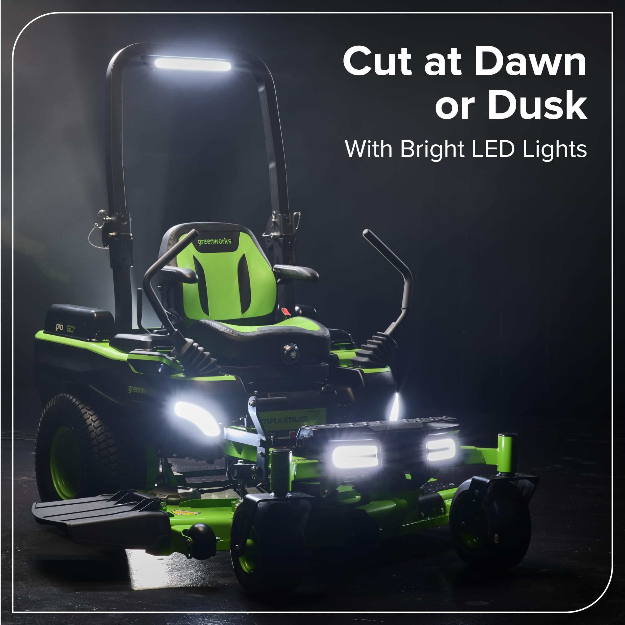 Greenworks 60V 30' Riding Lawn Mower (1.25 Acre, 16 HP Gas Equivalent, 6 MPH, Tow Up to 200 lbs.), (4) 8.0Ah Batteries (1,920 Wh Max) + Turbo Wall Charger