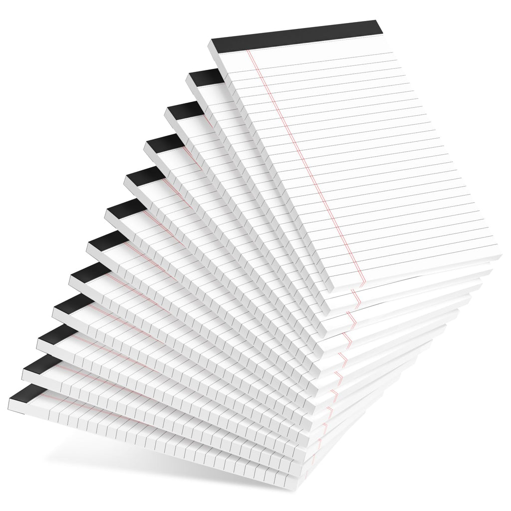 5pcs Small Note Pads 5x8 Notebook College Ruled Legal Pads Color Notepads 5 Pack Study Back Writing Pads 5 x 8 Perforated Narrow Ruled Pads of Paper for School & Office Supplies 30 Sheets/Pack