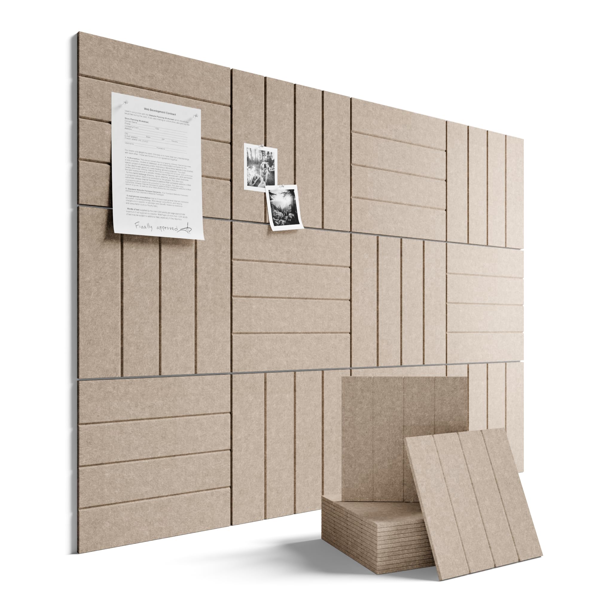 Fluxynara 48" x 36" Large Felt Bulletin Board, Oatmeal