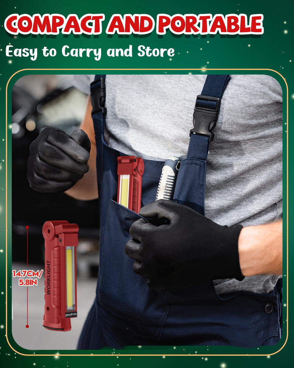 Coquimbo 2 Pack Rechargeable Work Light, Christmas Tool Gifts for Men Dad
