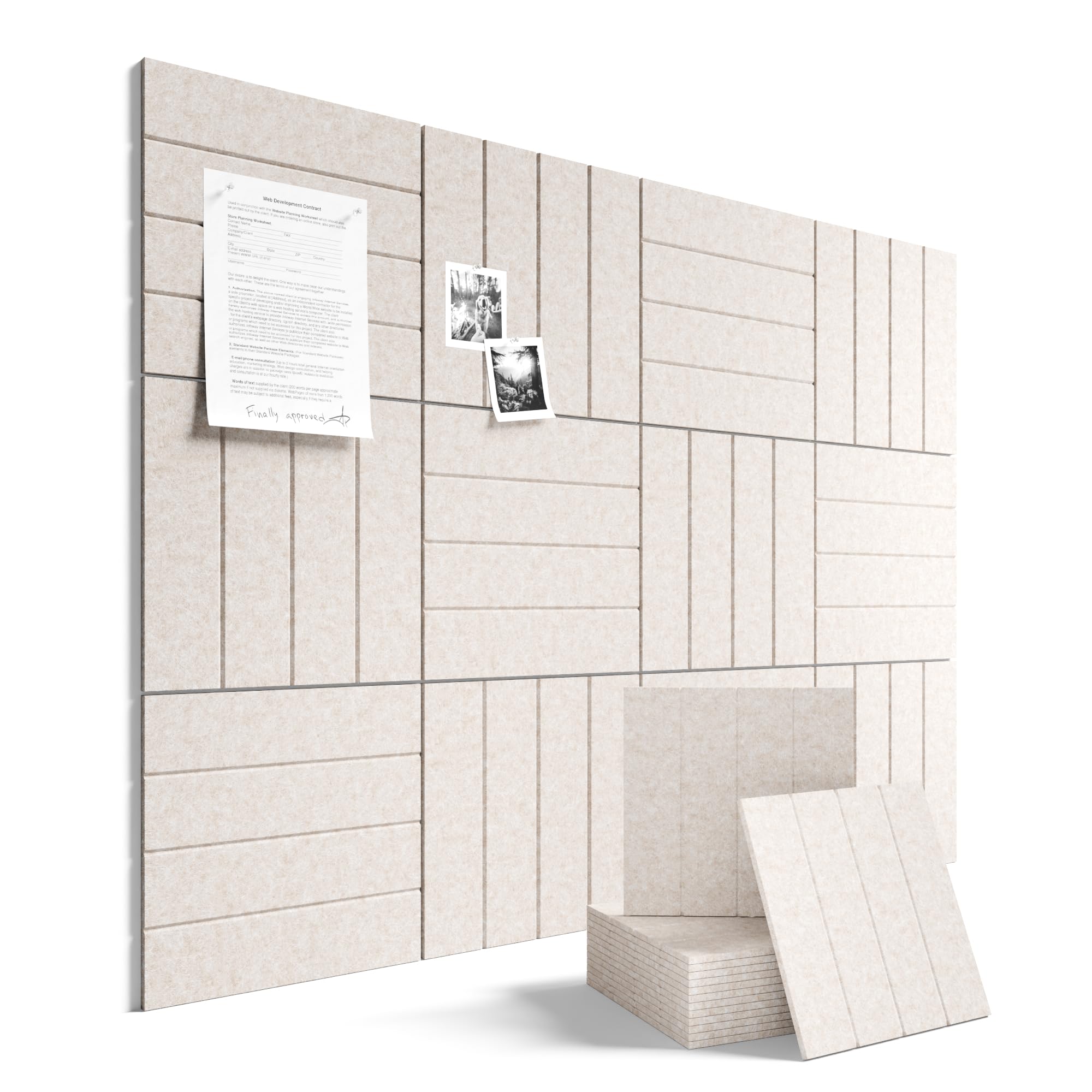 Fluxynara 48" x 36" Large Felt Bulletin Board, Oatmeal