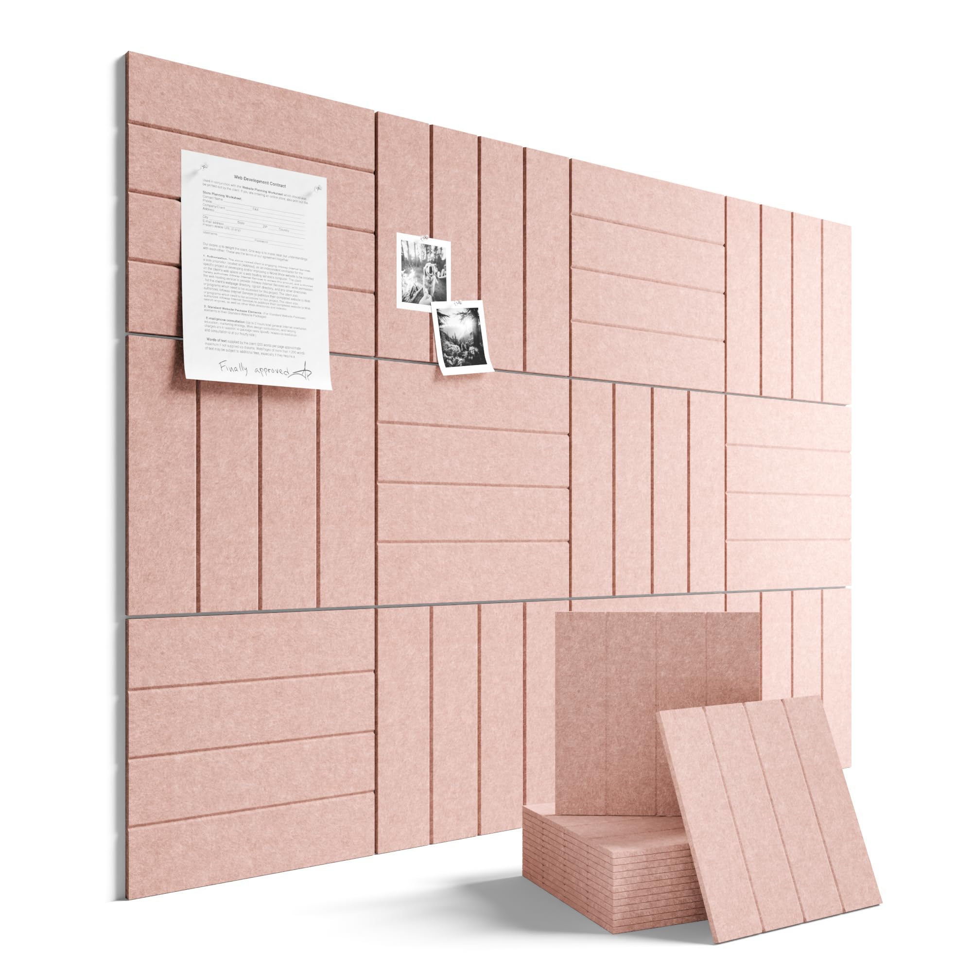 Fluxynara 48" x 36" Large Felt Bulletin Board, Oatmeal