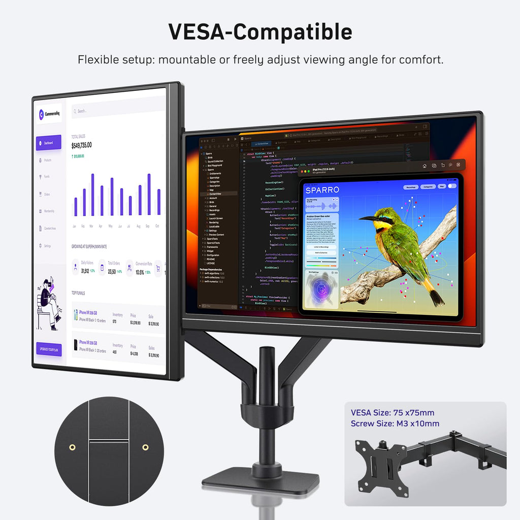 MNN 15.6" FHD 60Hz Portable Monitor USB-C HDMI IPS HDR Gaming Laptop