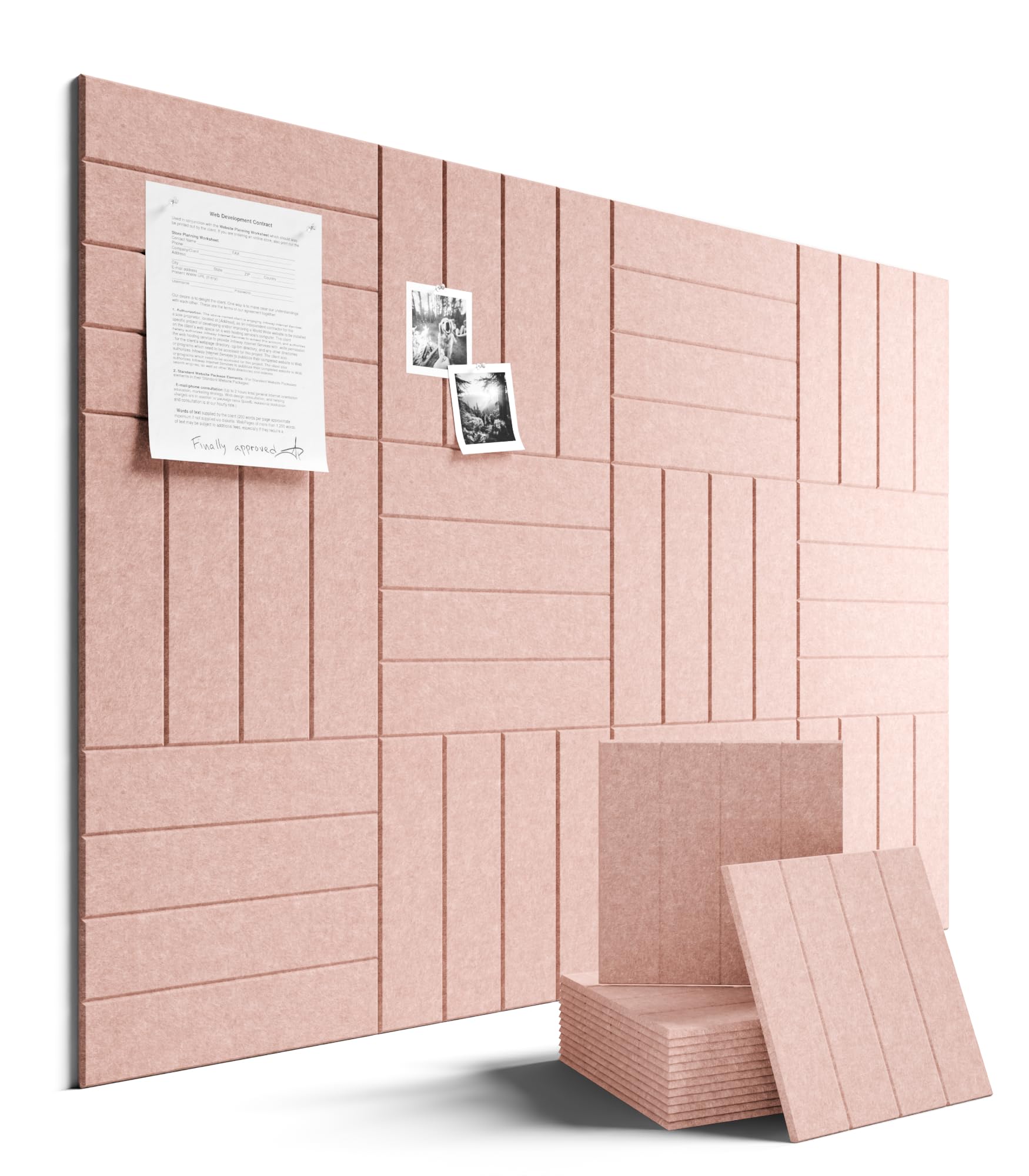Fluxynara 48" x 36" Large Felt Bulletin Board, Oatmeal