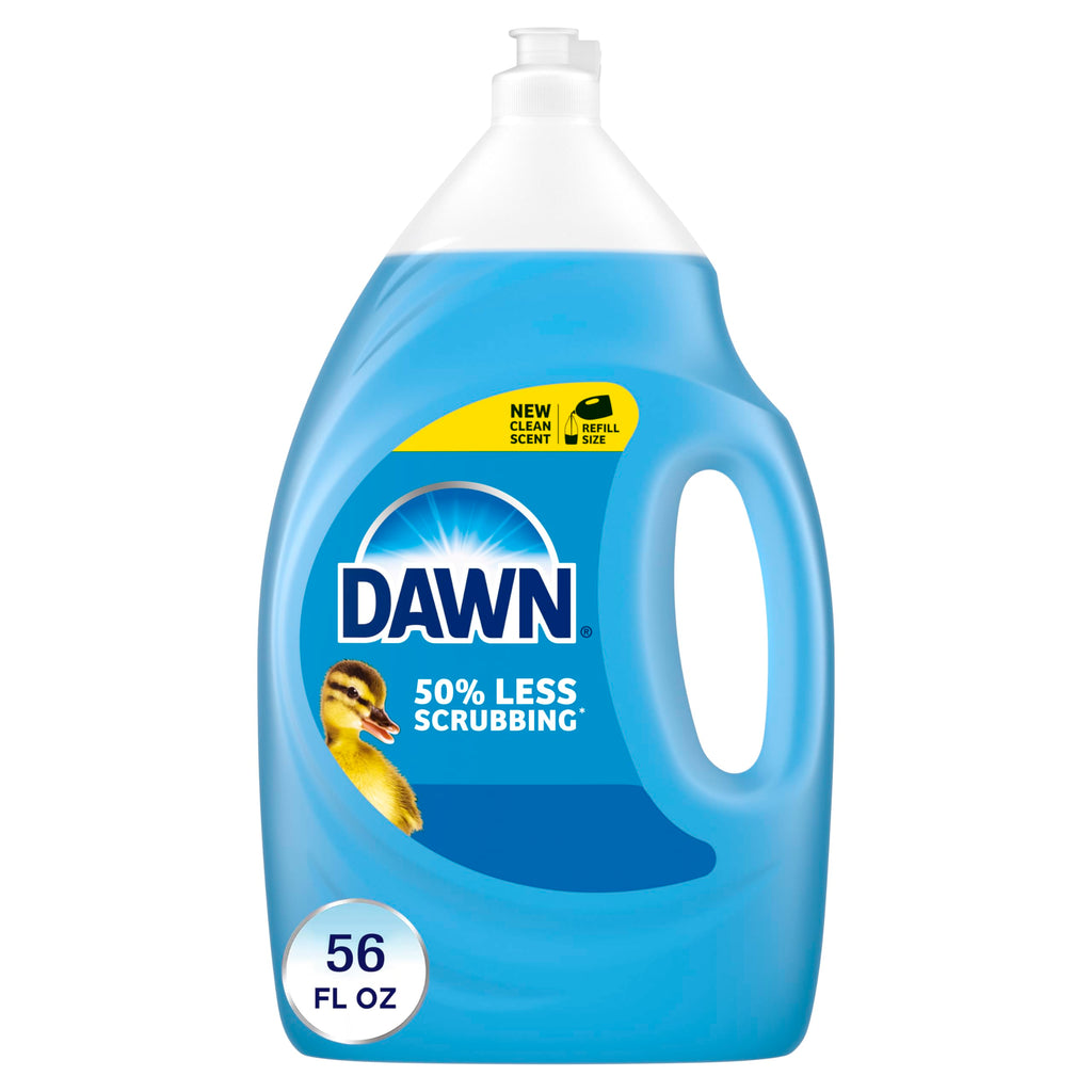 Dawn Ultra Dish Soap Refill Jug Large Size Original Blue Liquid Dishwashing Detergent, Powerful Dish Soap for Grease, 51.5oz (Pack of 2)