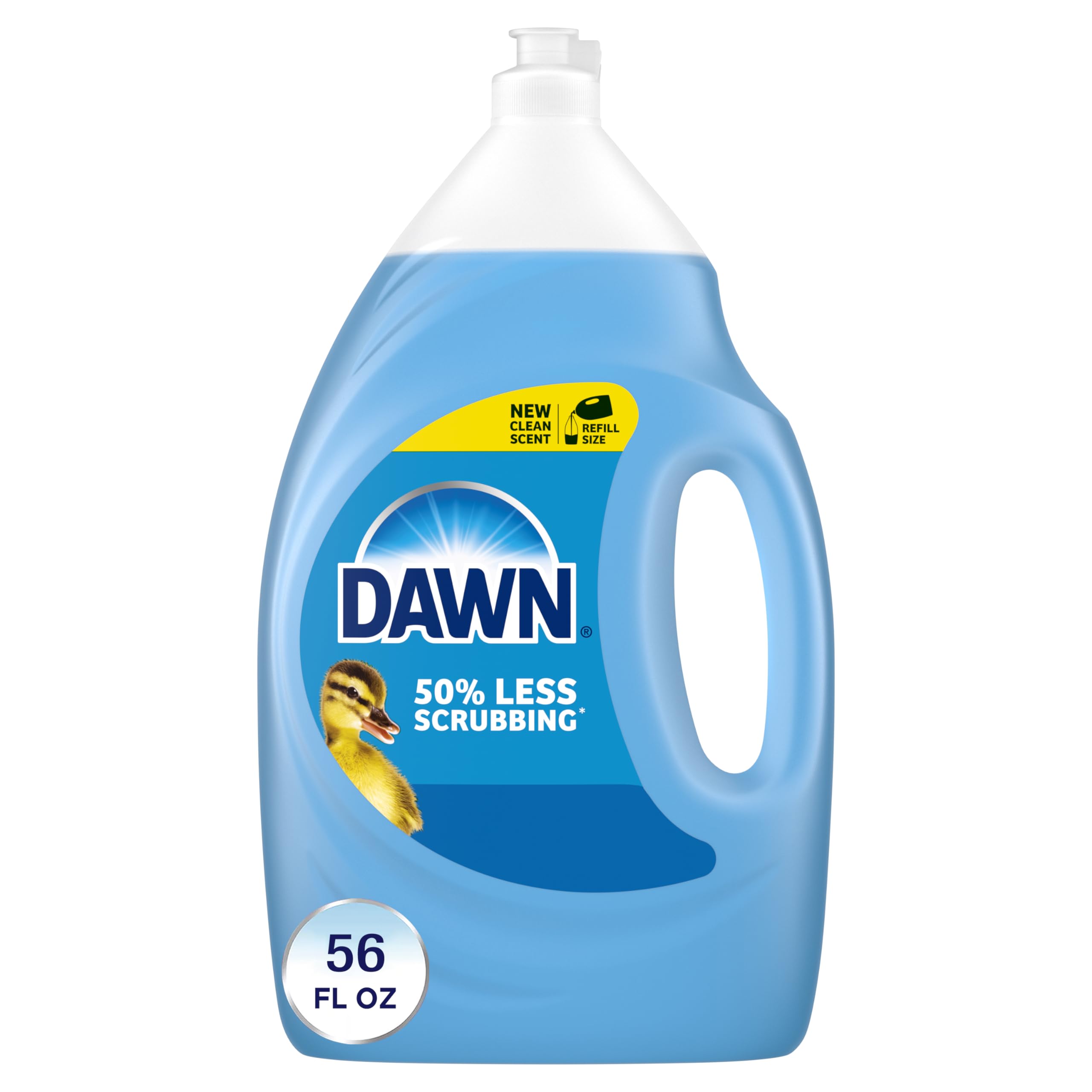 Dawn Ultra Dish Soap Refill Jug Large Size Original Blue Liquid Dishwashing Detergent, Powerful Dish Soap for Grease, 51.5oz (Pack of 2)
