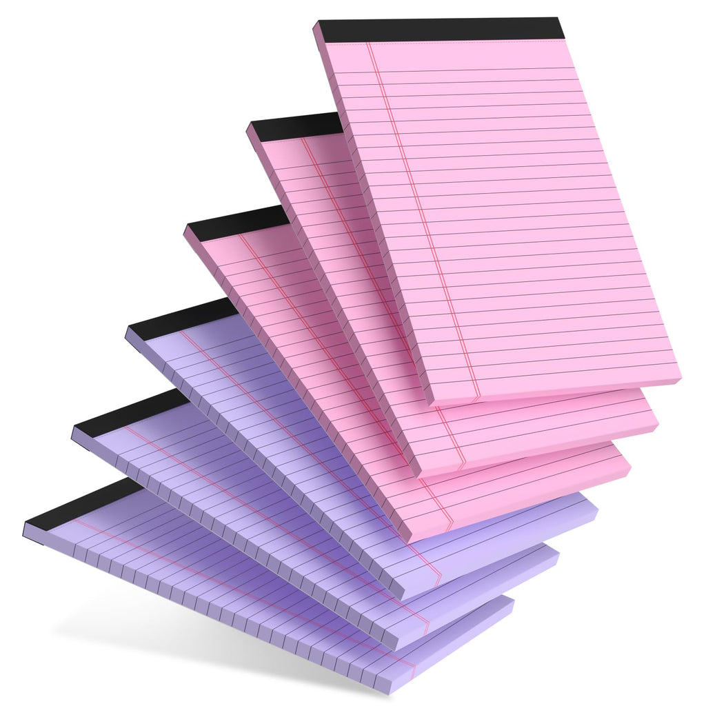 5pcs Small Note Pads 5x8 Notebook College Ruled Legal Pads Color Notepads 5 Pack Study Back Writing Pads 5 x 8 Perforated Narrow Ruled Pads of Paper for School & Office Supplies 30 Sheets/Pack