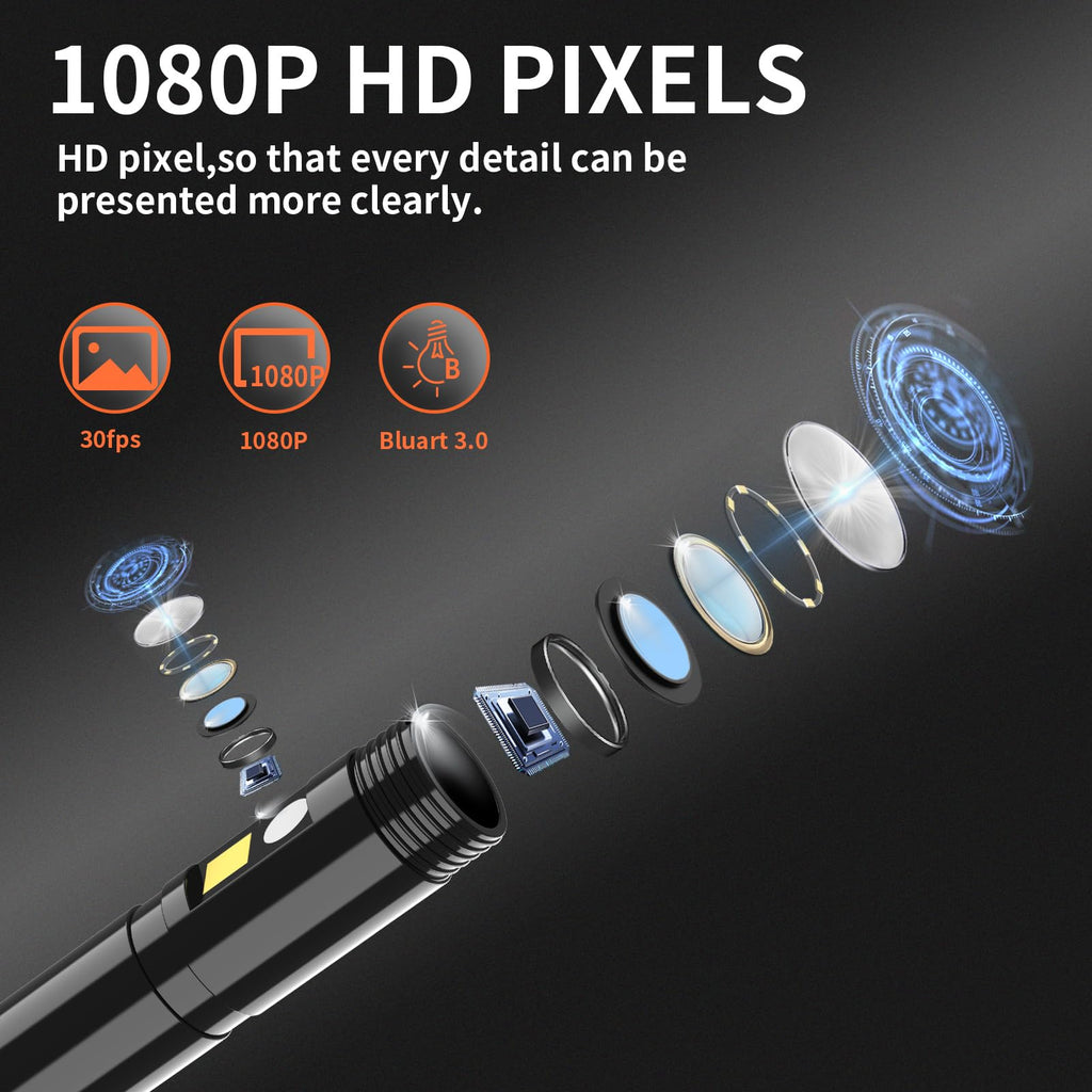 Daxiongmao Endoscope Camera with Light, 1080P HD Borescope