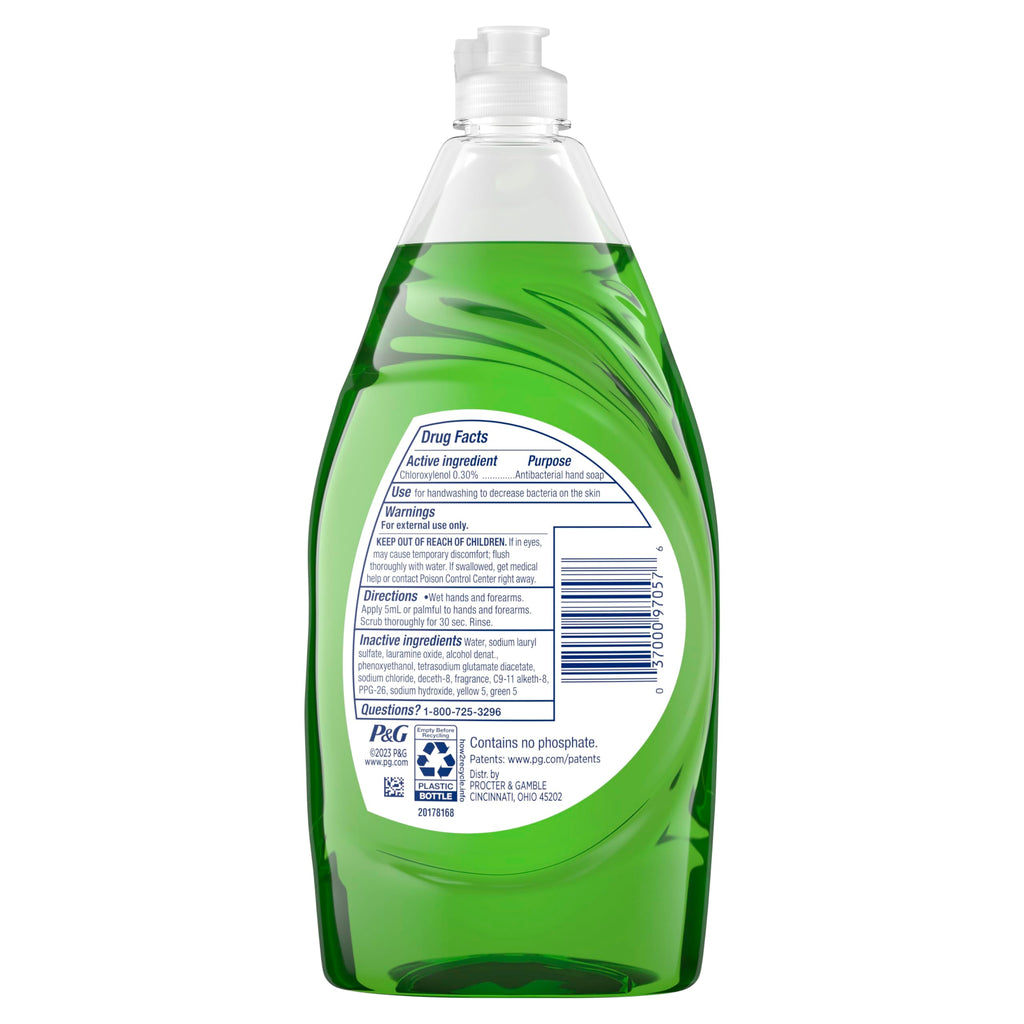 Dawn Ultra Dish Soap Refill Jug Large Size Original Blue Liquid Dishwashing Detergent, Powerful Dish Soap for Grease, 51.5oz (Pack of 2)