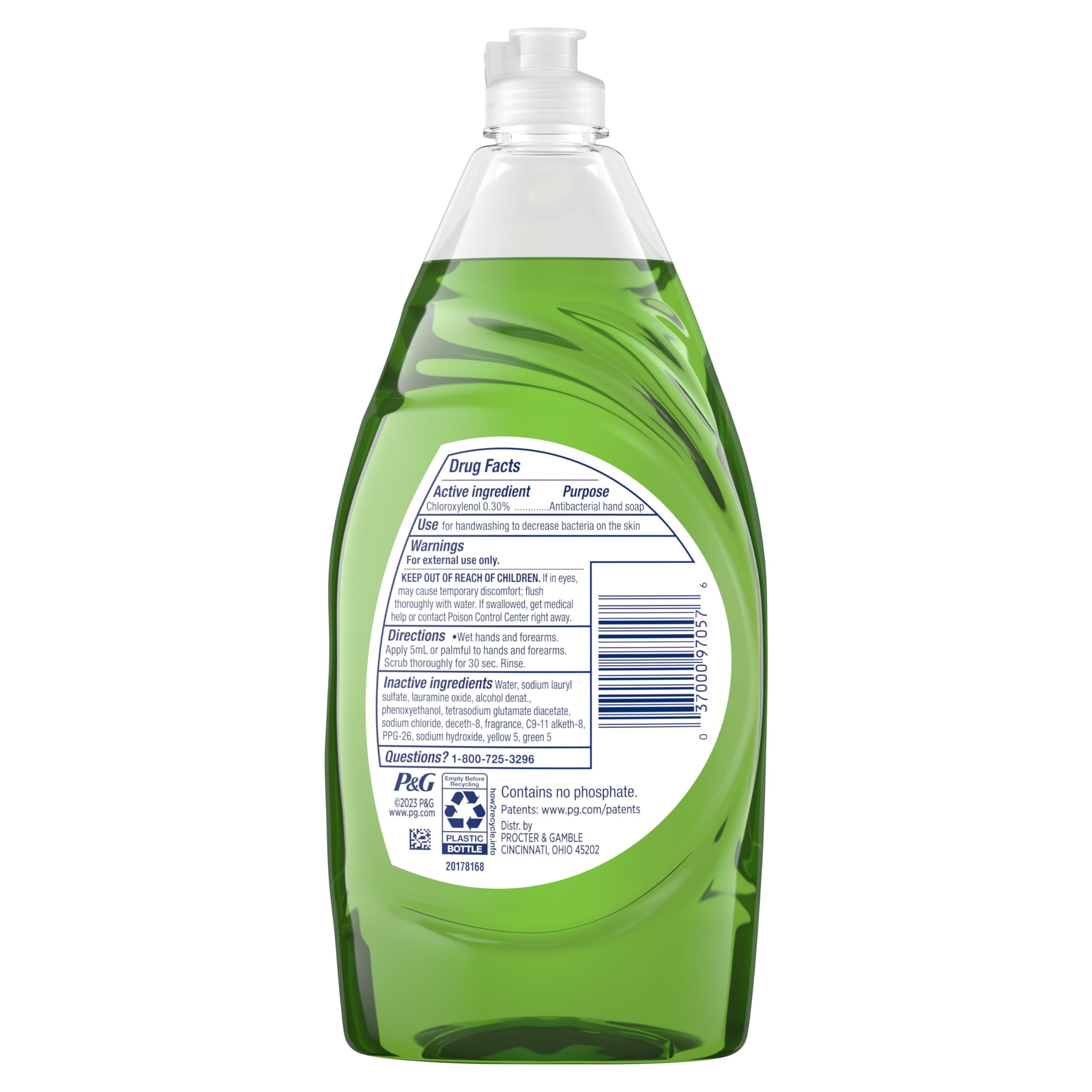 Dawn Ultra Dish Soap Refill Jug Large Size Original Blue Liquid Dishwashing Detergent, Powerful Dish Soap for Grease, 51.5oz (Pack of 2)