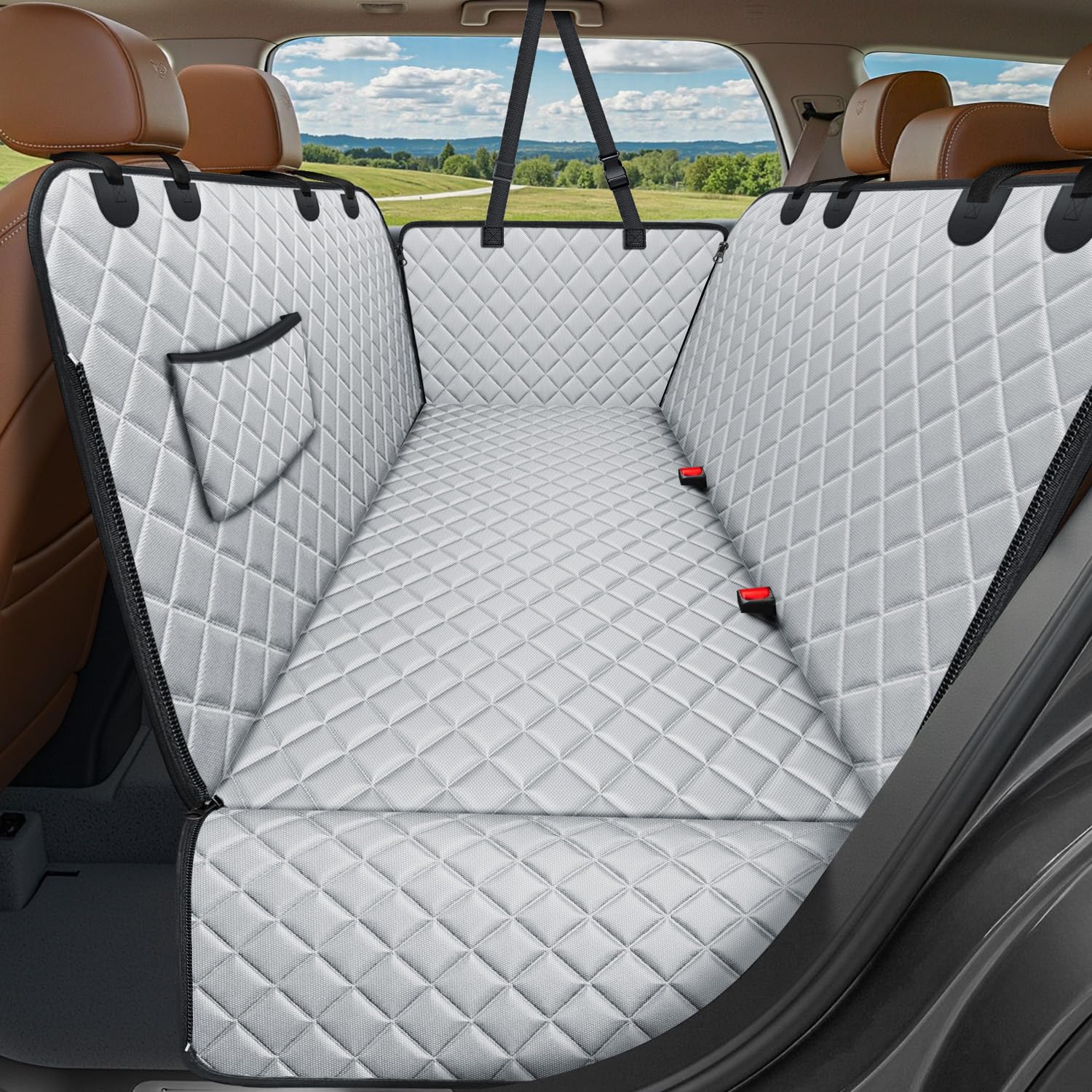 URPOWER Dog Car Seat Cover for Back Seat, Waterproof Hammock for Car & SUV