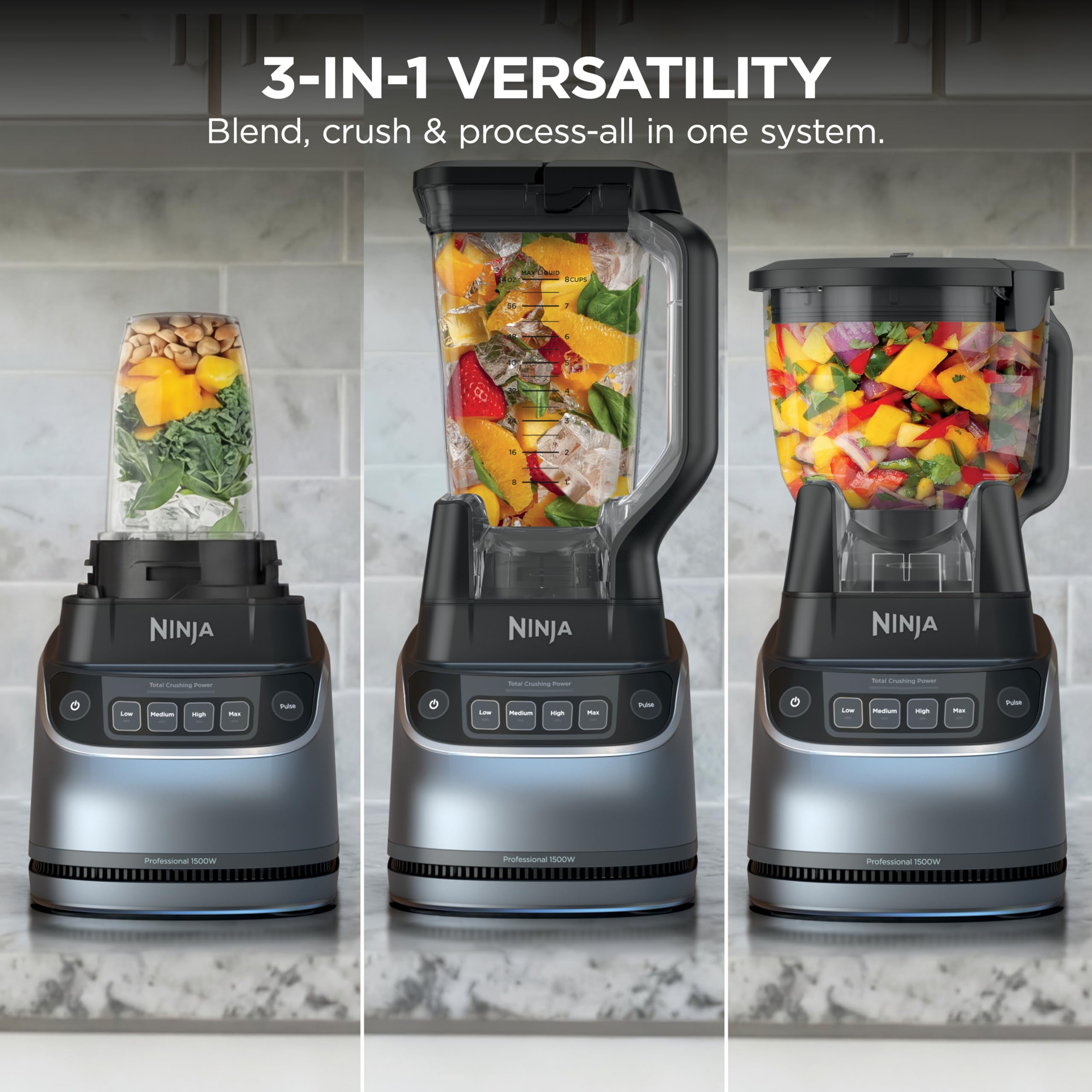 Ninja Mega Kitchen System, 1500W, 72oz Pitcher, 8-Cup, Black, BL770