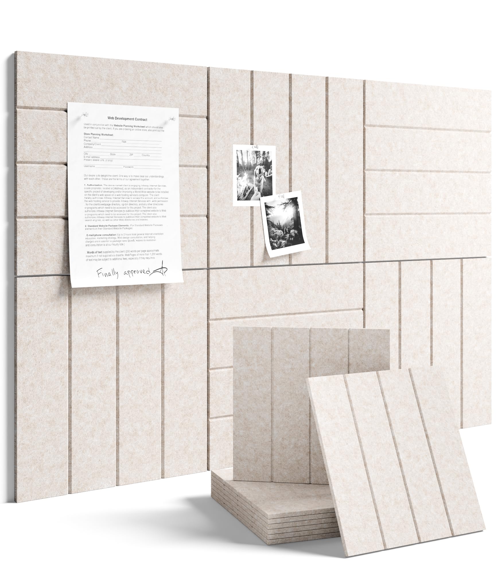 Fluxynara 48" x 36" Large Felt Bulletin Board, Oatmeal