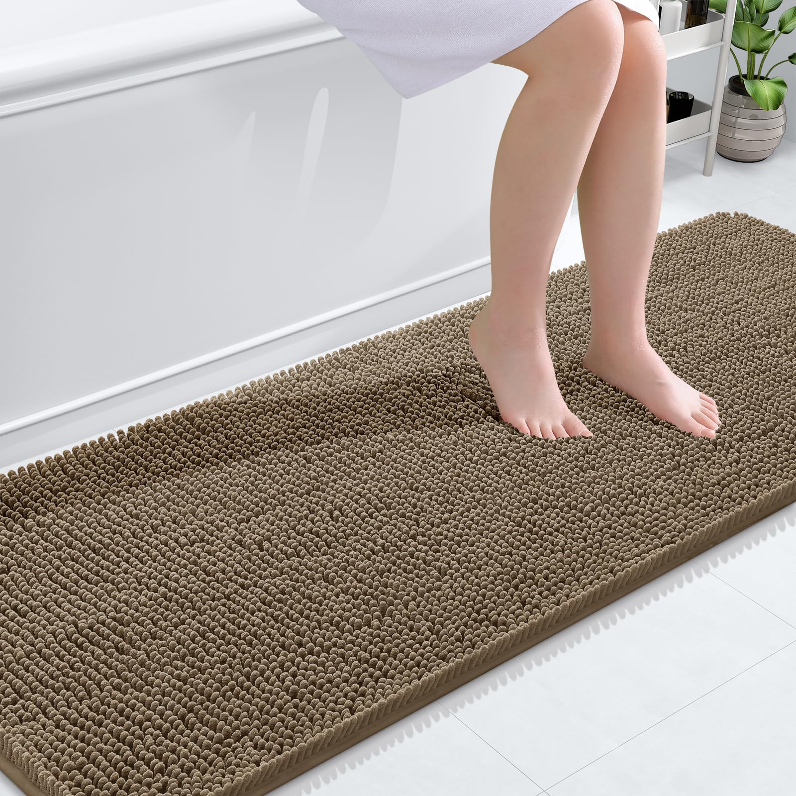OLANLY Bathroom Rugs 30x20, Extra Soft Absorbent Chenille Bath Rugs