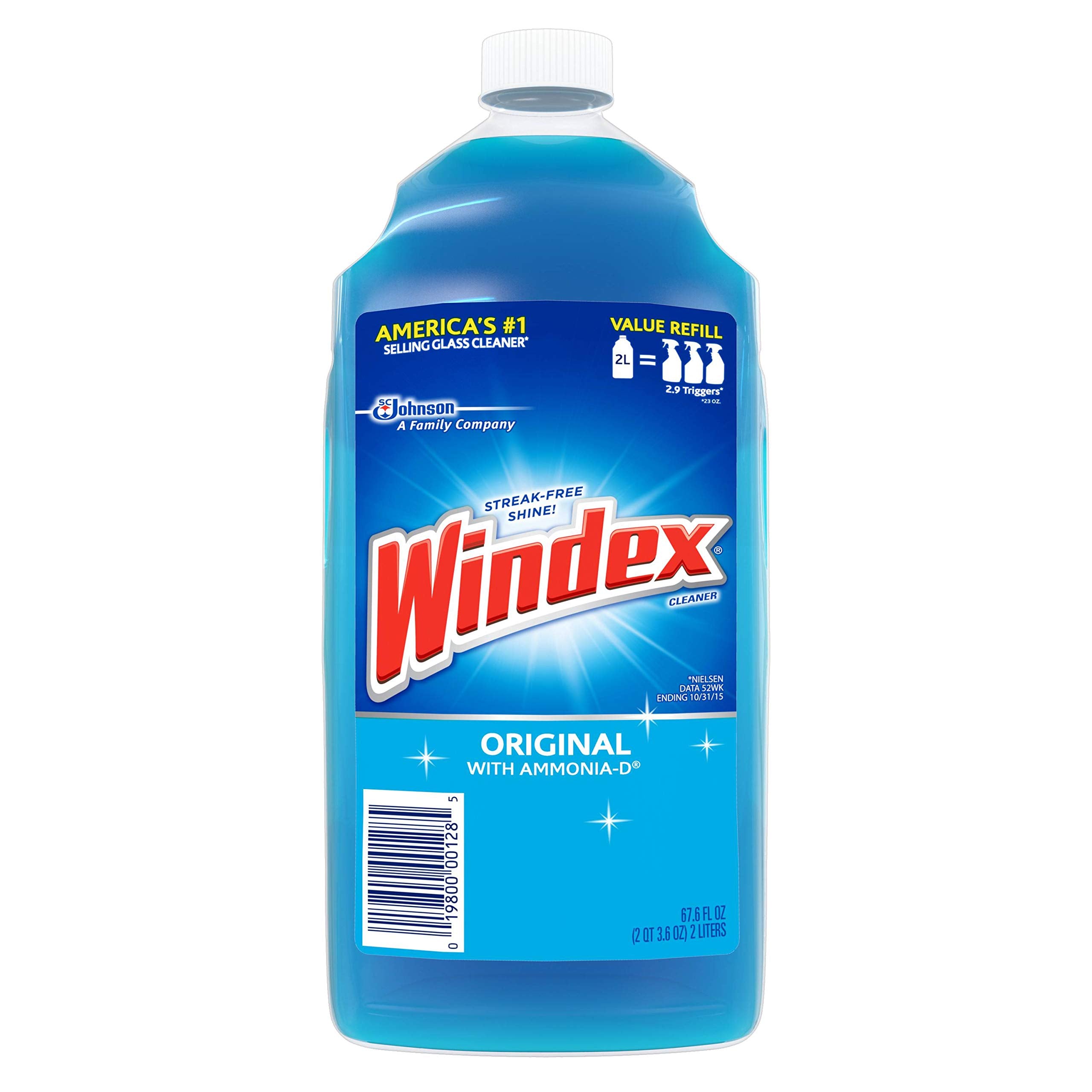 Windex Glass and Window Cleaner Spray Bottle, Packaging Designed to Prevent Leakage and Breaking, Surface Cleaning Spray, Original Blue Scent, 23 Fl Oz