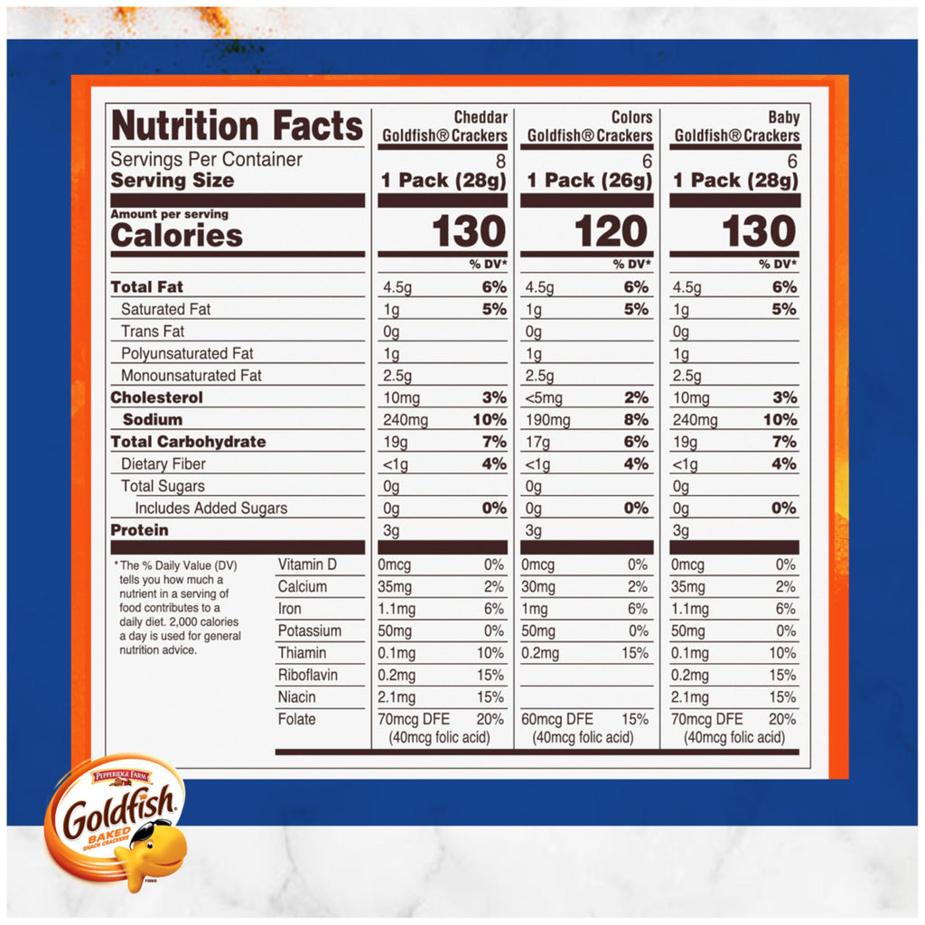 Goldfish Crackers Big Smiles Variety Pack with Cheddar, Colors, and Pretzels, Snack Packs, 30 Ct