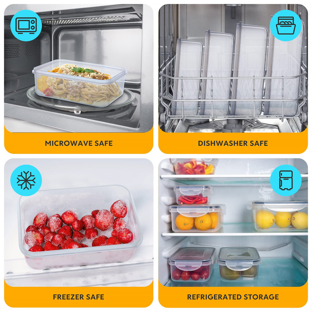 JSCARES 40 PCS Food Storage Containers with Lids Airtight (20 Lids &20 Containers) - Leakproof Meal-Prep Containers for Kitchen Storage Reusable Plastic Microwave/Dishwasher Safe with Labels & Pen